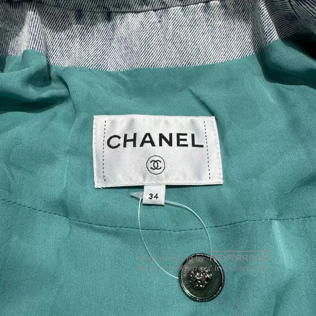 Chanel Chanel Woven Denim Panel Jacket. Size XXS / US 00 / IT 34 - 2 Thumbnail