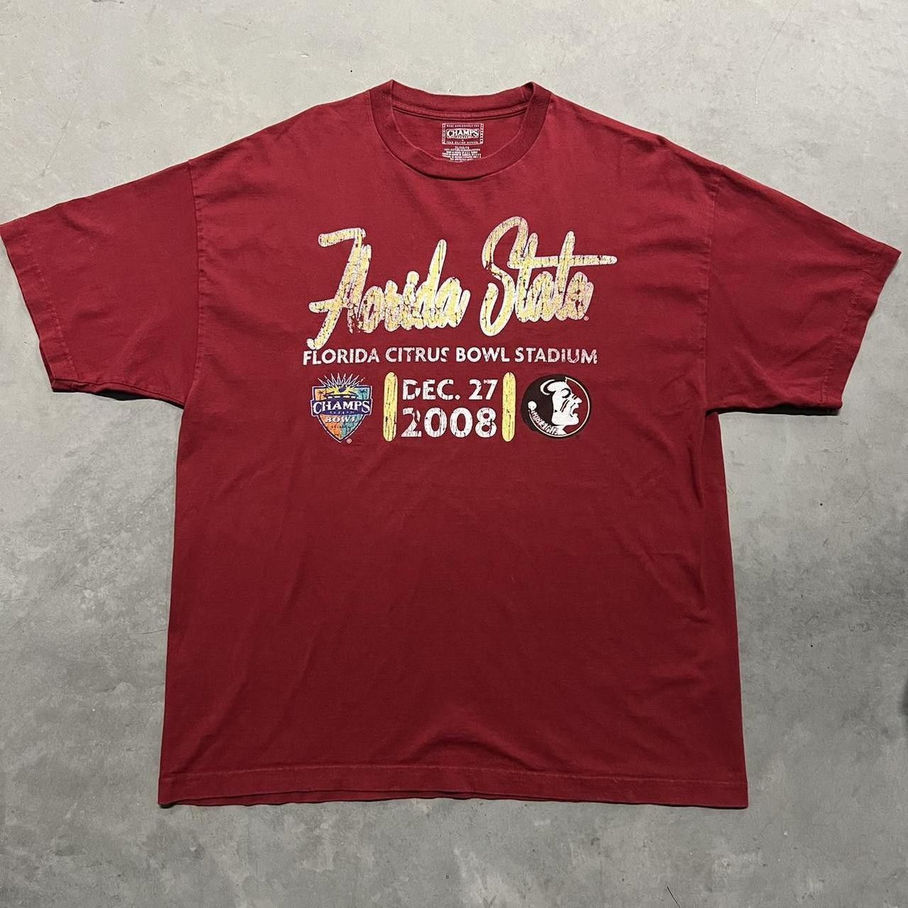 Vintage Crazy Vintage Y2K/2000s Florida State University Seminoles 2008 citrus bowl stadium champs bowl Orlando Graphic Tee! Size US XL / EU 56 / 4 - 1 Thumbnail