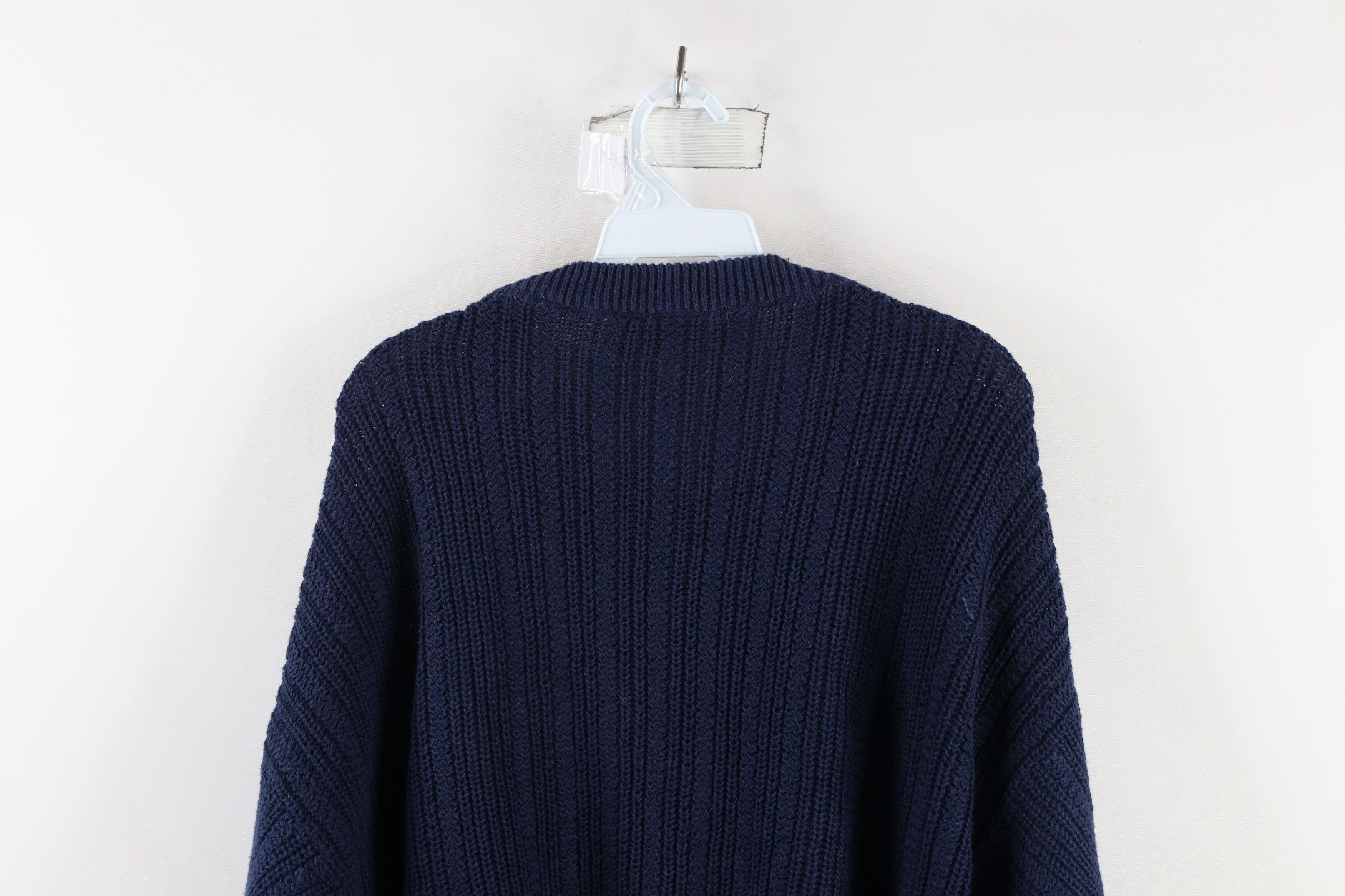 Vintage Vintage 90s Streetwear Baggy Chunky Ribbed Knit Sweater Blue Size US L / EU 52-54 / 3 - 9 Thumbnail