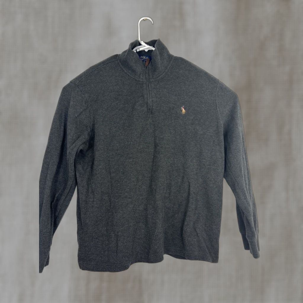 Polo Ralph Lauren Polo Ralph Lauren Sweater Men XL Estate Rib 1/4 Zip Pullover Long Sleeve Gray Mock Neck Logo Knit's 1/4 Zip Casual Mens Size US XL / EU 56 / 4 - 1 Thumbnail