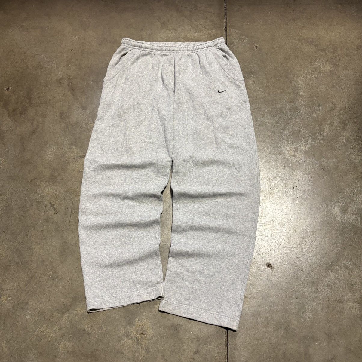 Vintage Nike Cotton Sweatpants Baggy Wide Leg Swoosh Y2K
