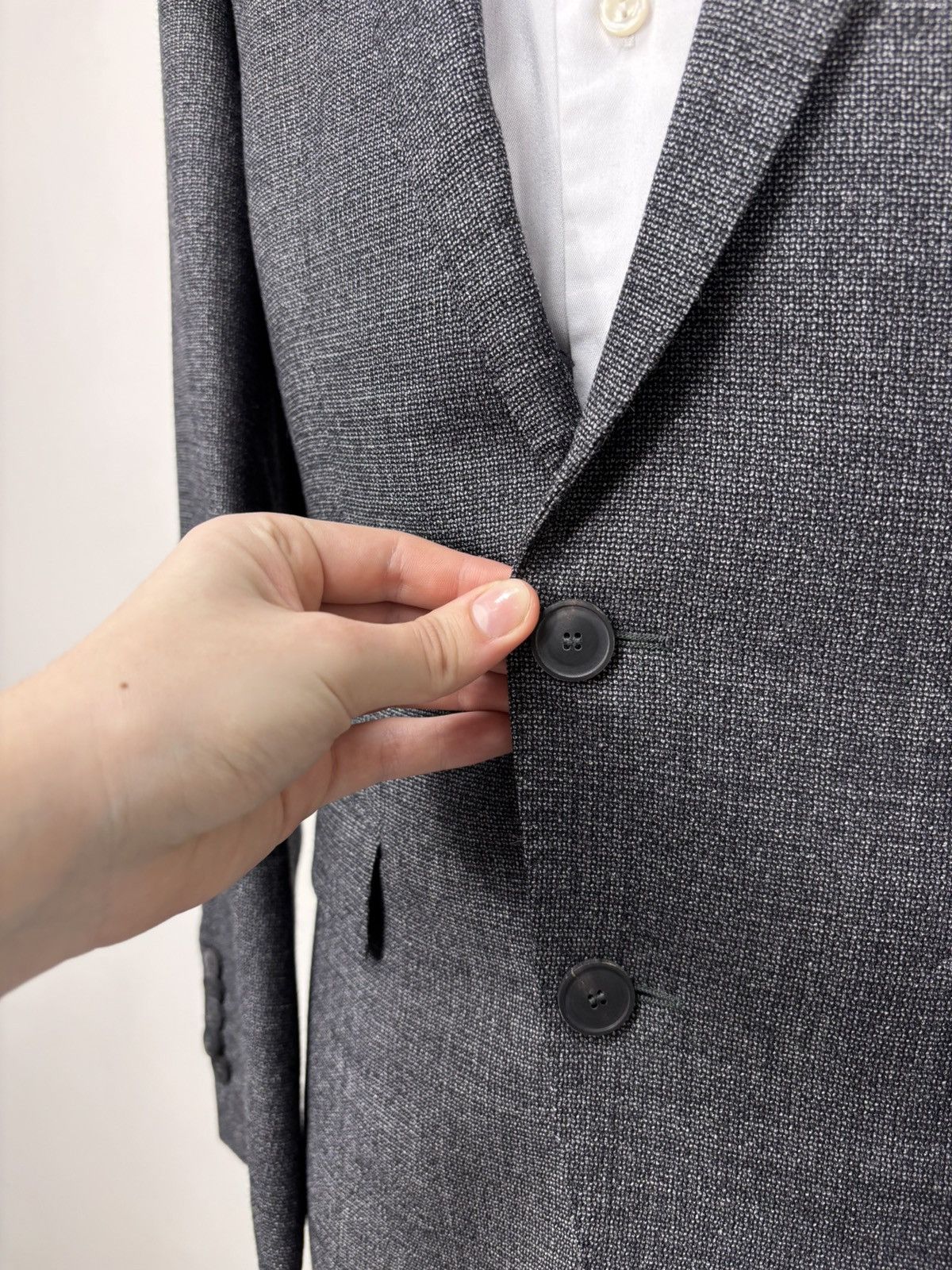 Hugo Boss Hugo Boss Men’s Grey Tailored Stretch Wool Blazer Jacket Size 38R - 5 Thumbnail