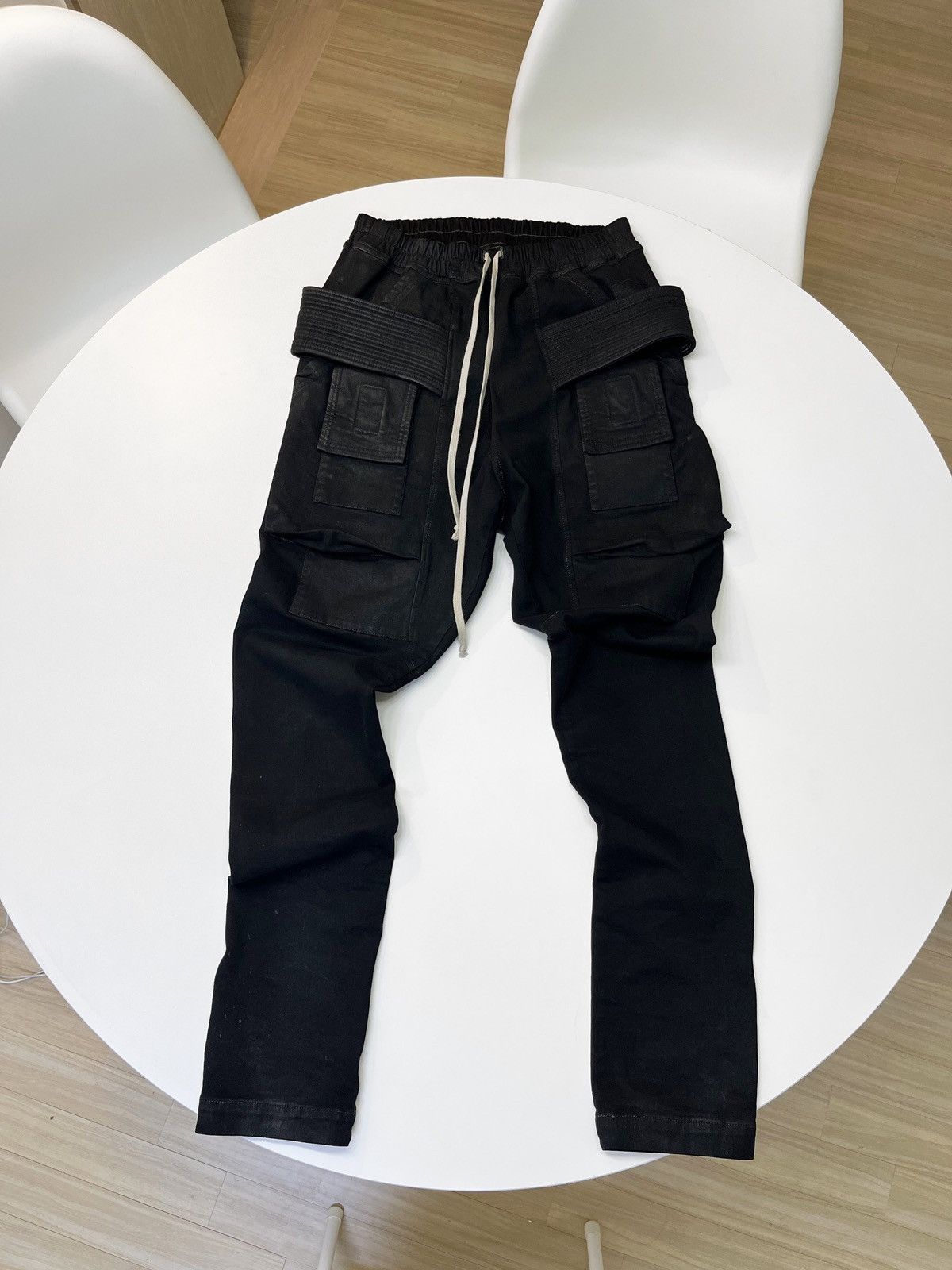 Rick Owens [S] Rick Owens Creatch Cargo Waxed Coated Denim Pants Grailed