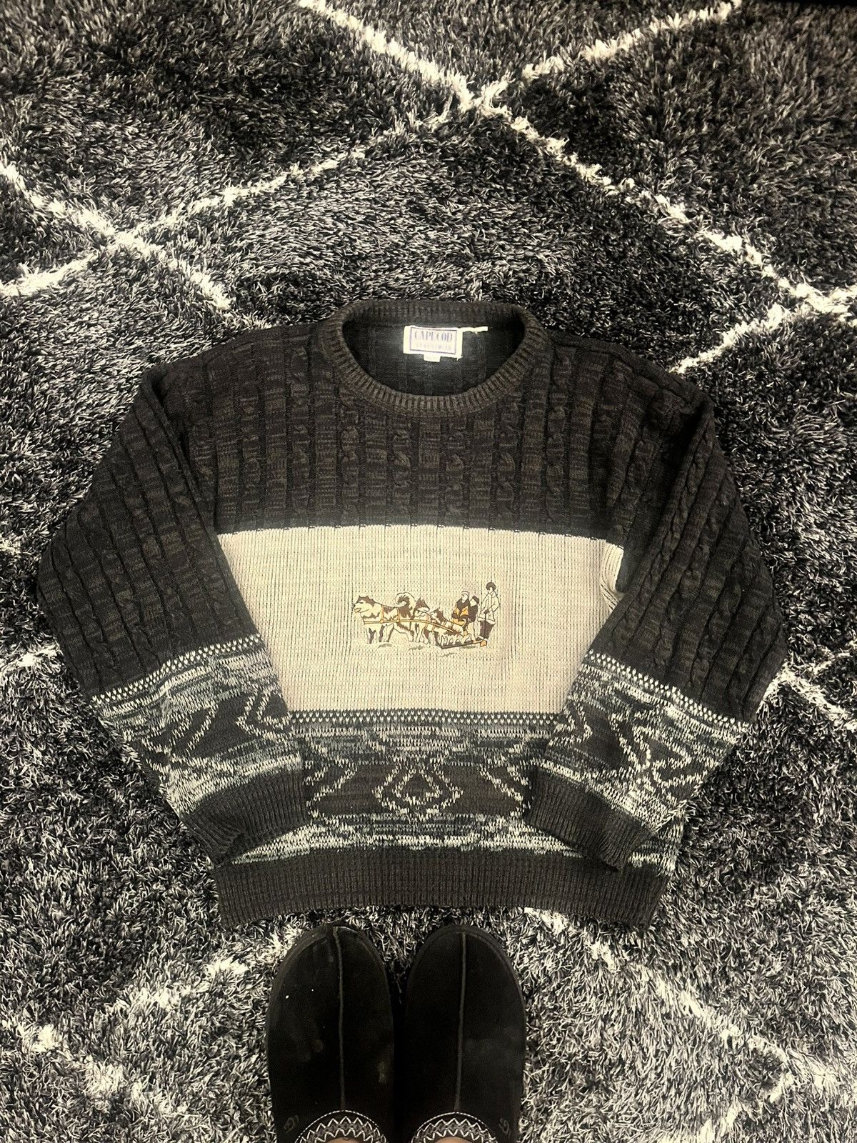 Vintage BLACK VINTAGE SWEATER W/ DESIGN Size US S / EU 44-46 / 1 - 1 Thumbnail