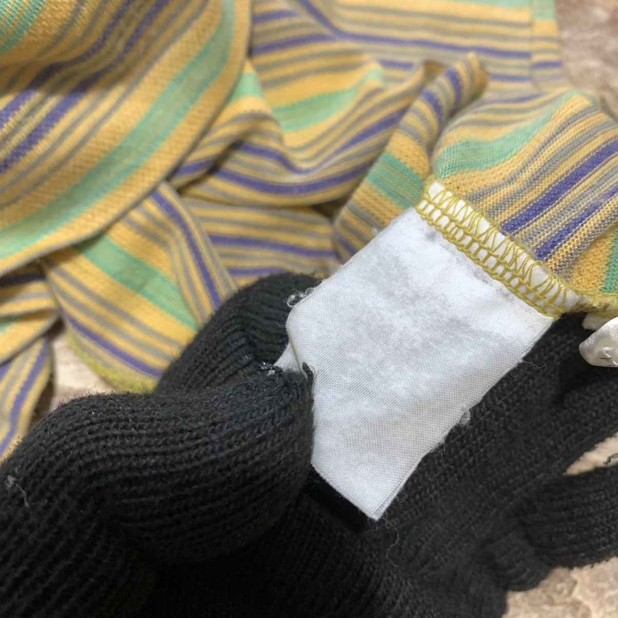 Yves Saint Laurent Vtg 90s Yves Saint Laurent Tricots Stripe Polos Pocket Size US L / EU 52-54 / 3 - 9 Thumbnail