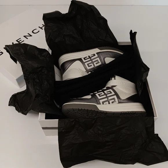 Givenchy GIVENCHY G4 Strapped White Logo High Top Sneakers- EU43/US10 Size US 10 / EU 43 - 13 Thumbnail