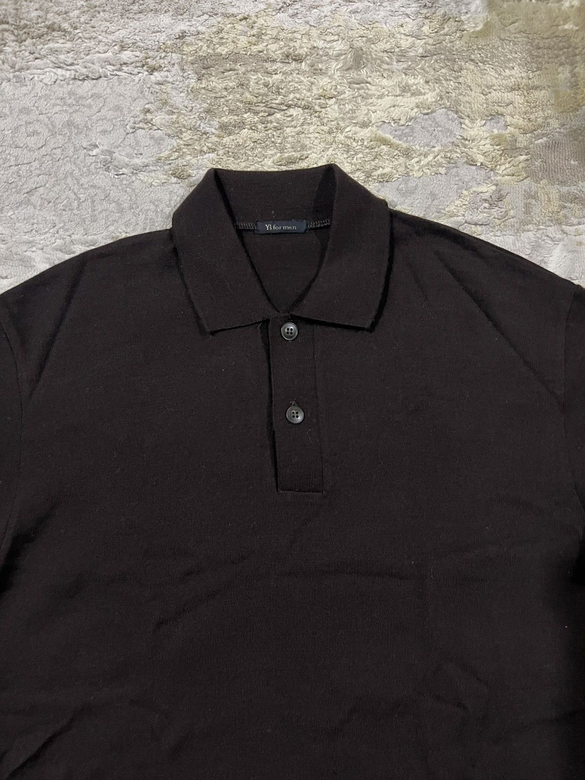 Yohji Yamamoto Vintage Yohji Yamamoto Laine Wool Half Button Knit Sweater Size US L / EU 52-54 / 3 - 4 Thumbnail