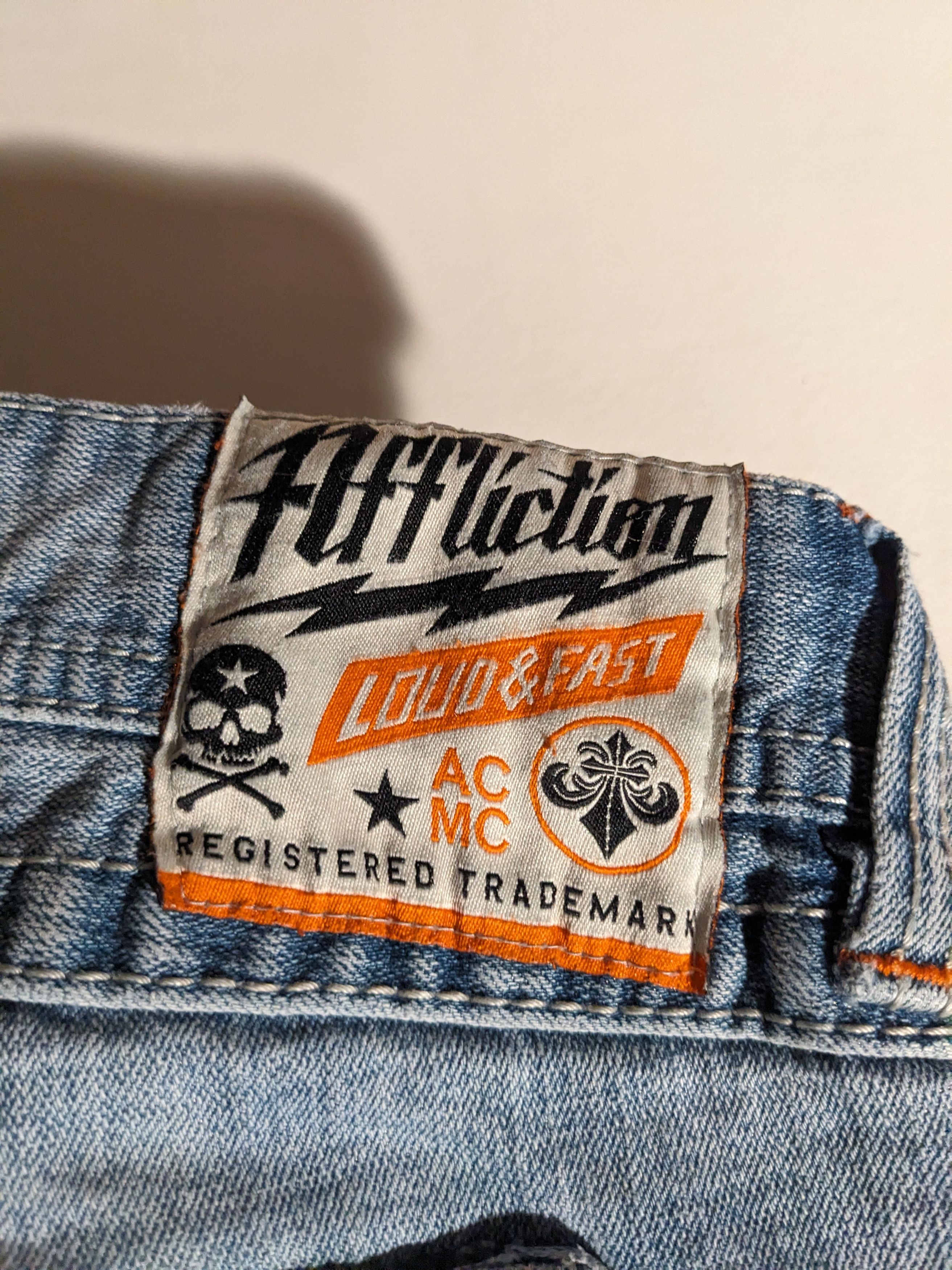 Vintage Y2K Affliction Size 40 Blue Denim Jeans