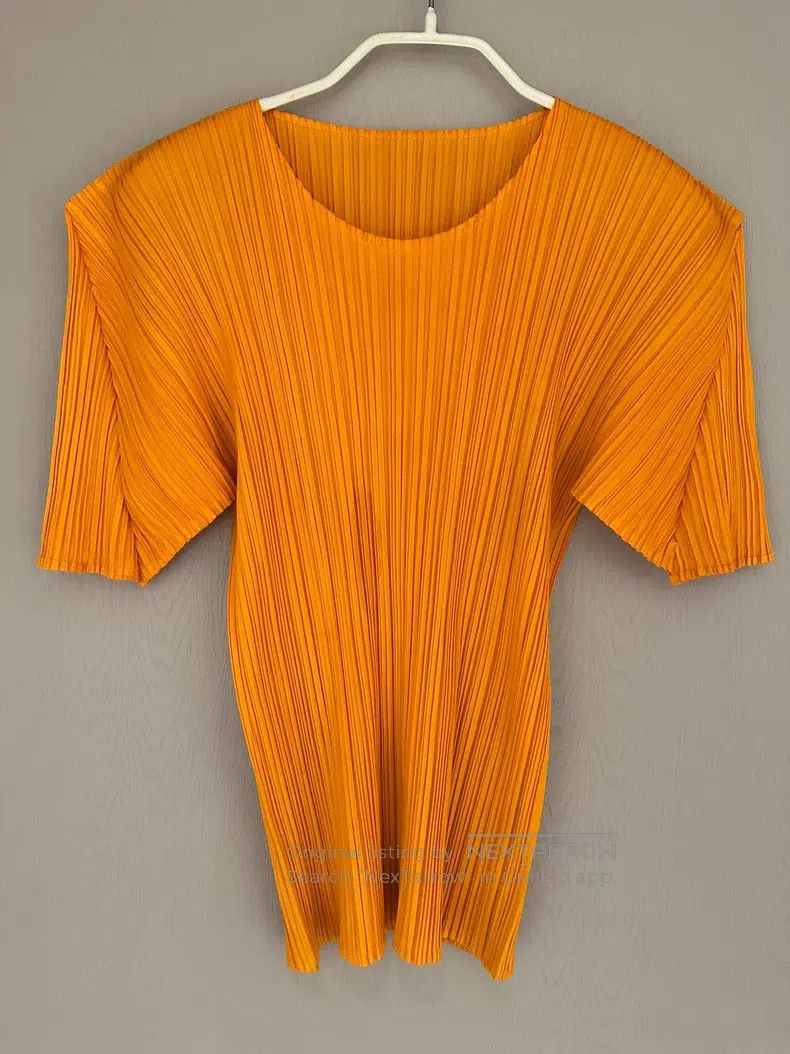 Issey Miyake Orange Short Sleeve Top