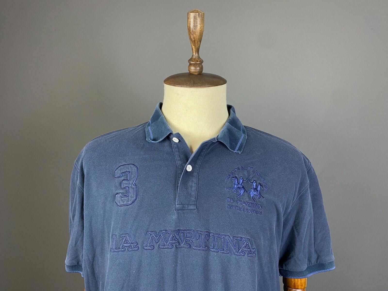 La Martina La Martina Buenos Aires Blue Big Cotton Polo Shirt Size 3XL Size US XXL / EU 58 / 5 - 2 Thumbnail