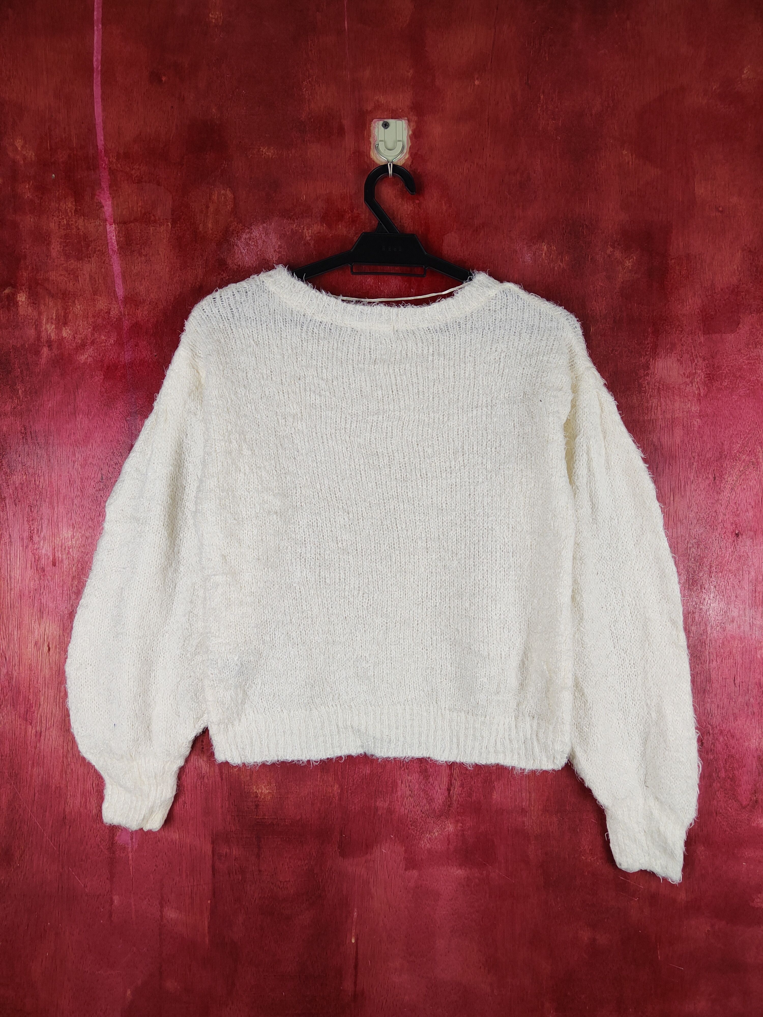 GU × Japanese Brand × Vintage GU Ivory Shag Shaggy Fur Mohair Knitwear #S1952 Size S / US 4 / IT 40 - 7 Thumbnail