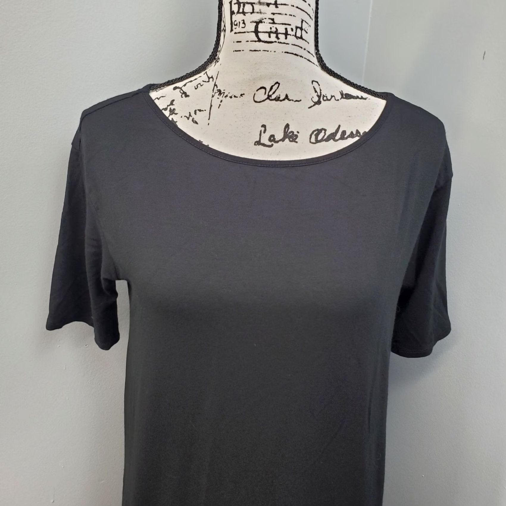 J. Jill J. Jill Wearever T-Shirt Dress Womens XS Black Stretch Short Sleeve Round Neck Size XS / US 0-2 / IT 36-38 - 3 Thumbnail