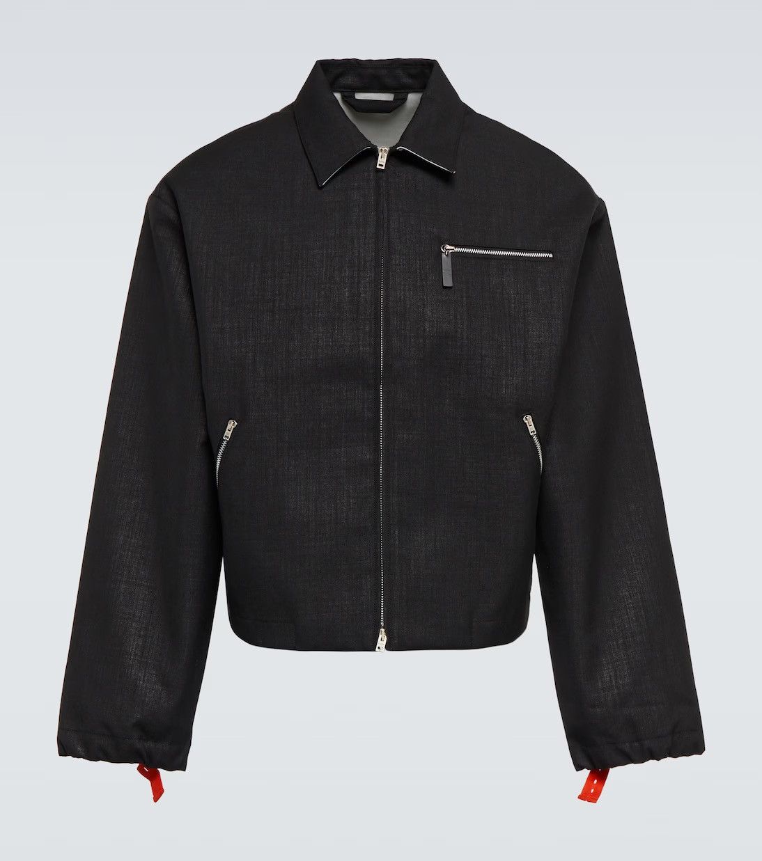 image of Acne Studios Cropped Blouson Jacket in Black, Men's (Size Small)