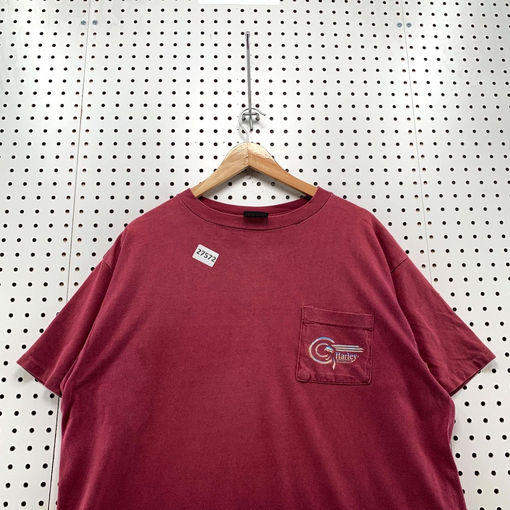 Harley Davidson Vintage Harley Davidson Shirt XL Red Pocket Single Stitch Motorcyle 90s 25x28.5 Size US XL / EU 56 / 4 - 6 Thumbnail