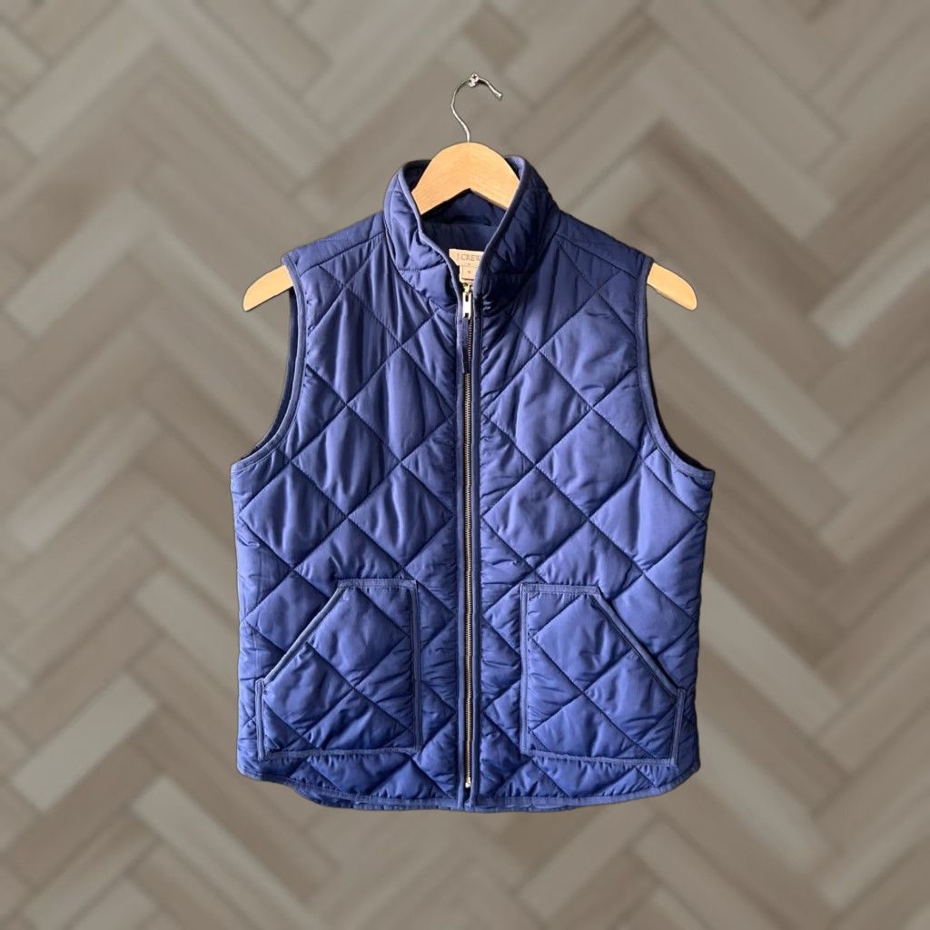 J.Crew J. Crew Vest Womens Blue Sleeveless Quilted Full Zip Size M Size M / US 6-8 / IT 42-44 - 1 Thumbnail