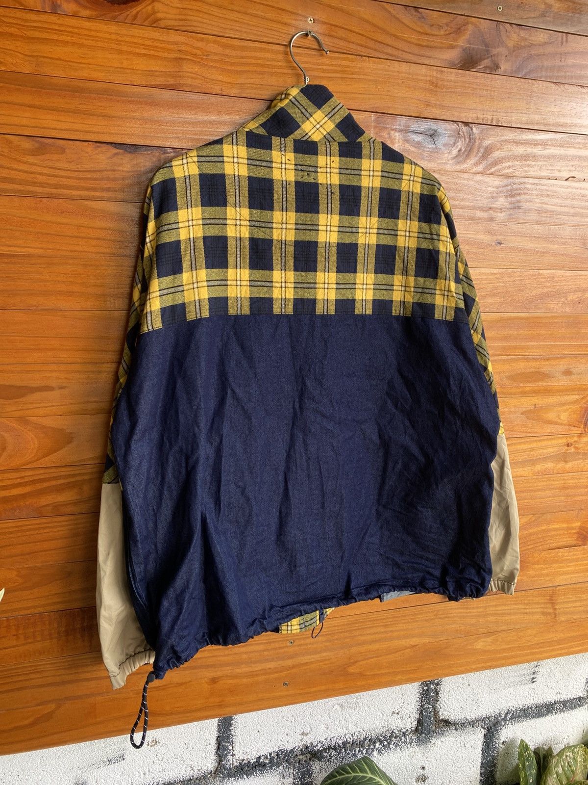 Japanese Brand SUPERTHANKS Plaid Panel Color-Block Jacket Streetwear Size US L / EU 52-54 / 3 - 10 Thumbnail