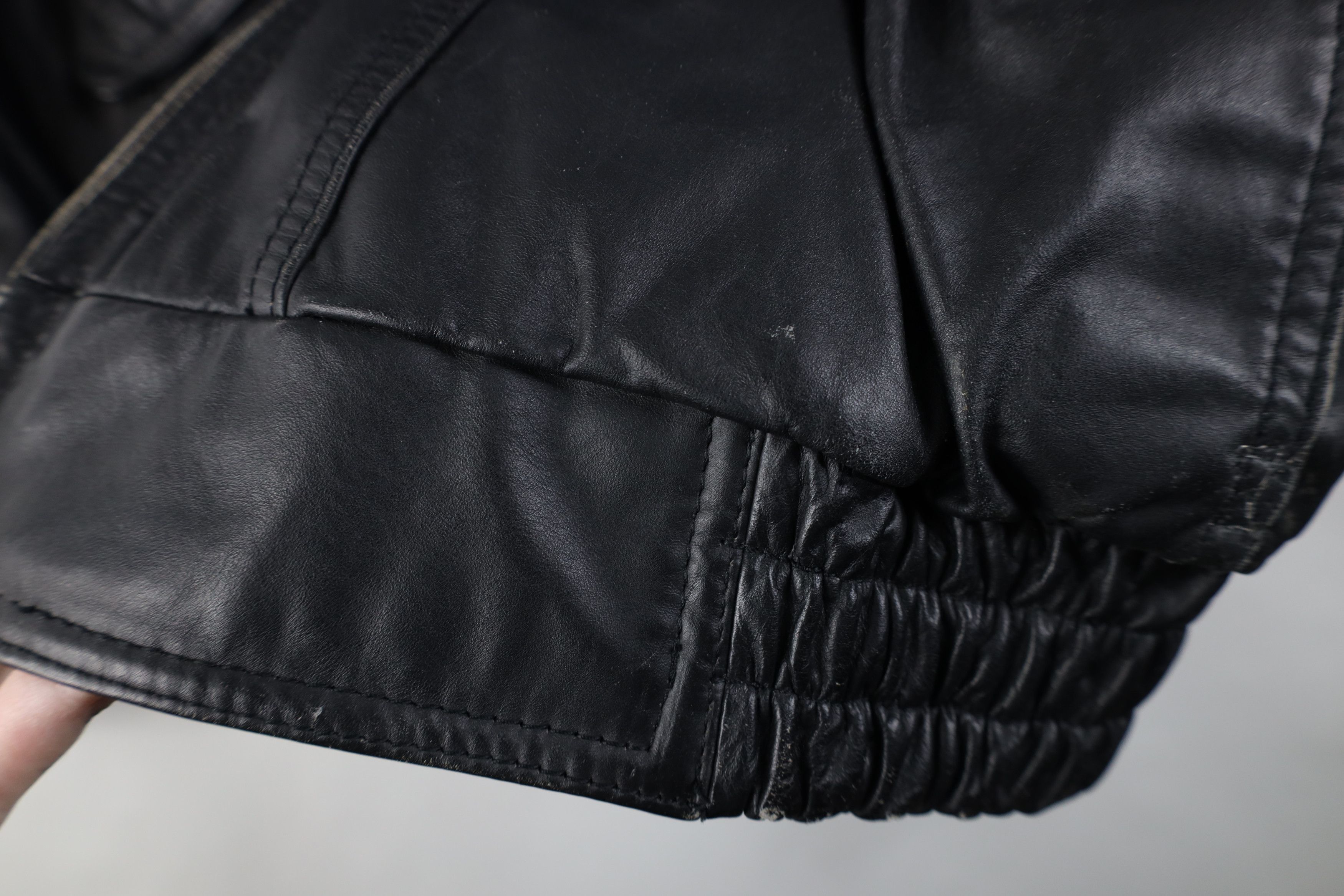 Vintage Vintage 90s Streetwear Full Zip Leather Flight Bomber Jacket Size US L / EU 52-54 / 3 - 5 Thumbnail