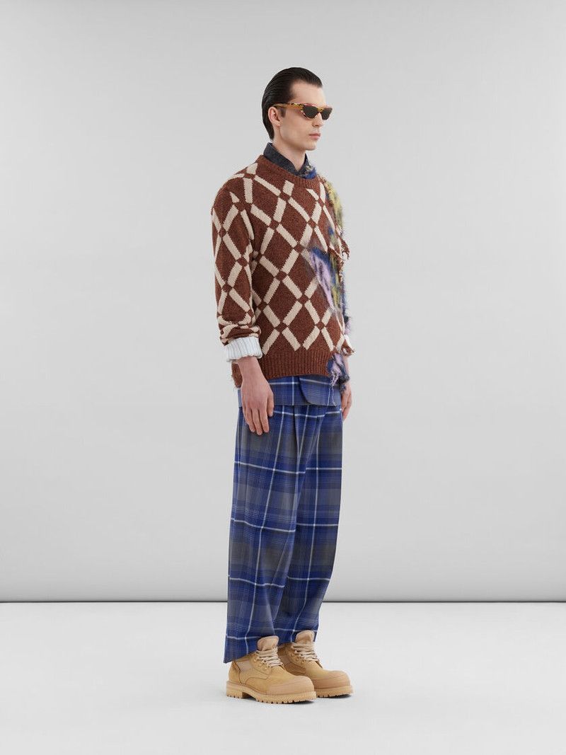 Marni o1w1db11025 Wool Pleated Trousers in Blue Size US 30 / EU 46 - 5 Thumbnail