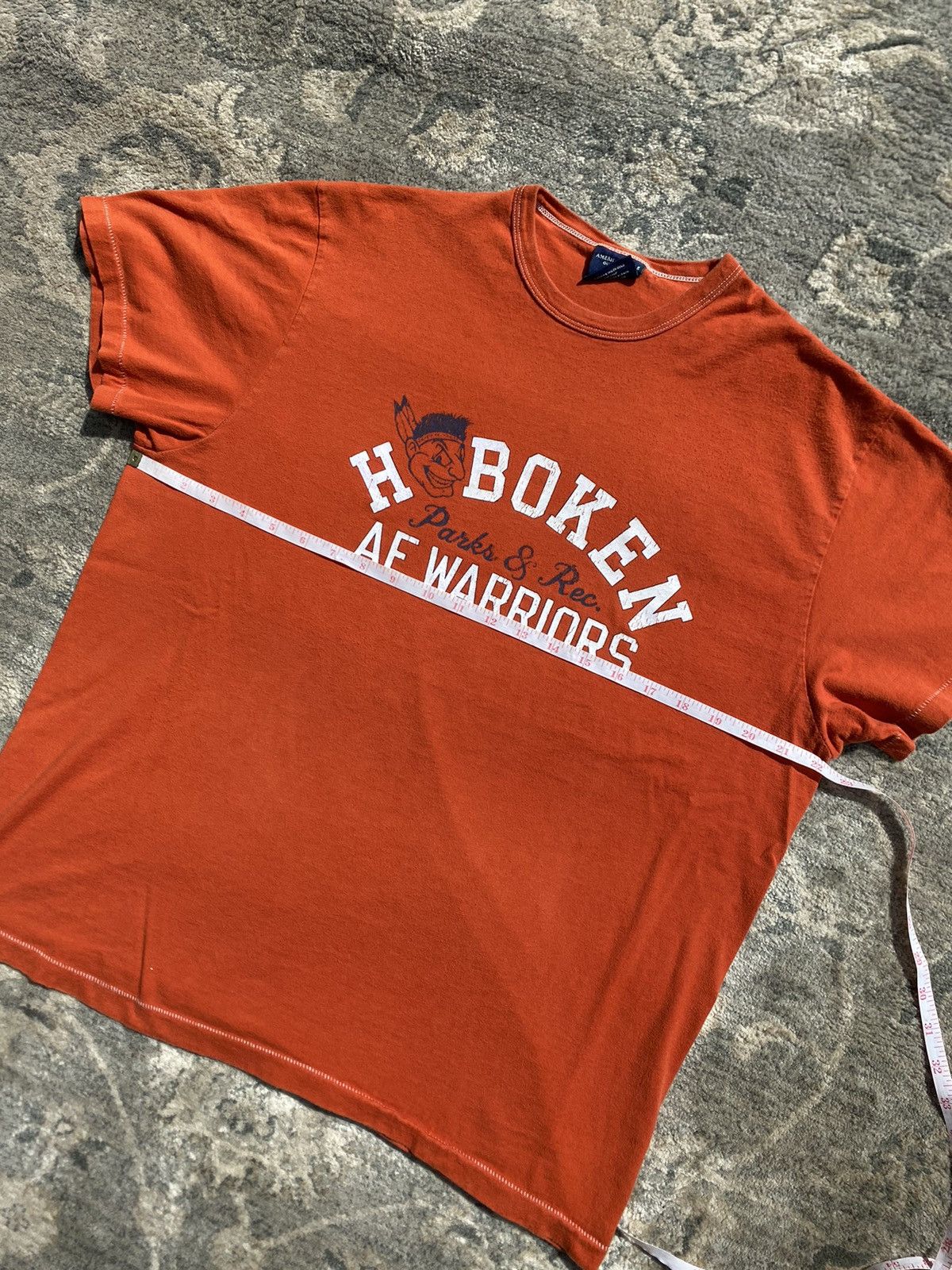 Abercrombie & Fitch Vintage Single Stitch AE Warriors Orange Tee Large Size US L / EU 52-54 / 3 - 1 Thumbnail