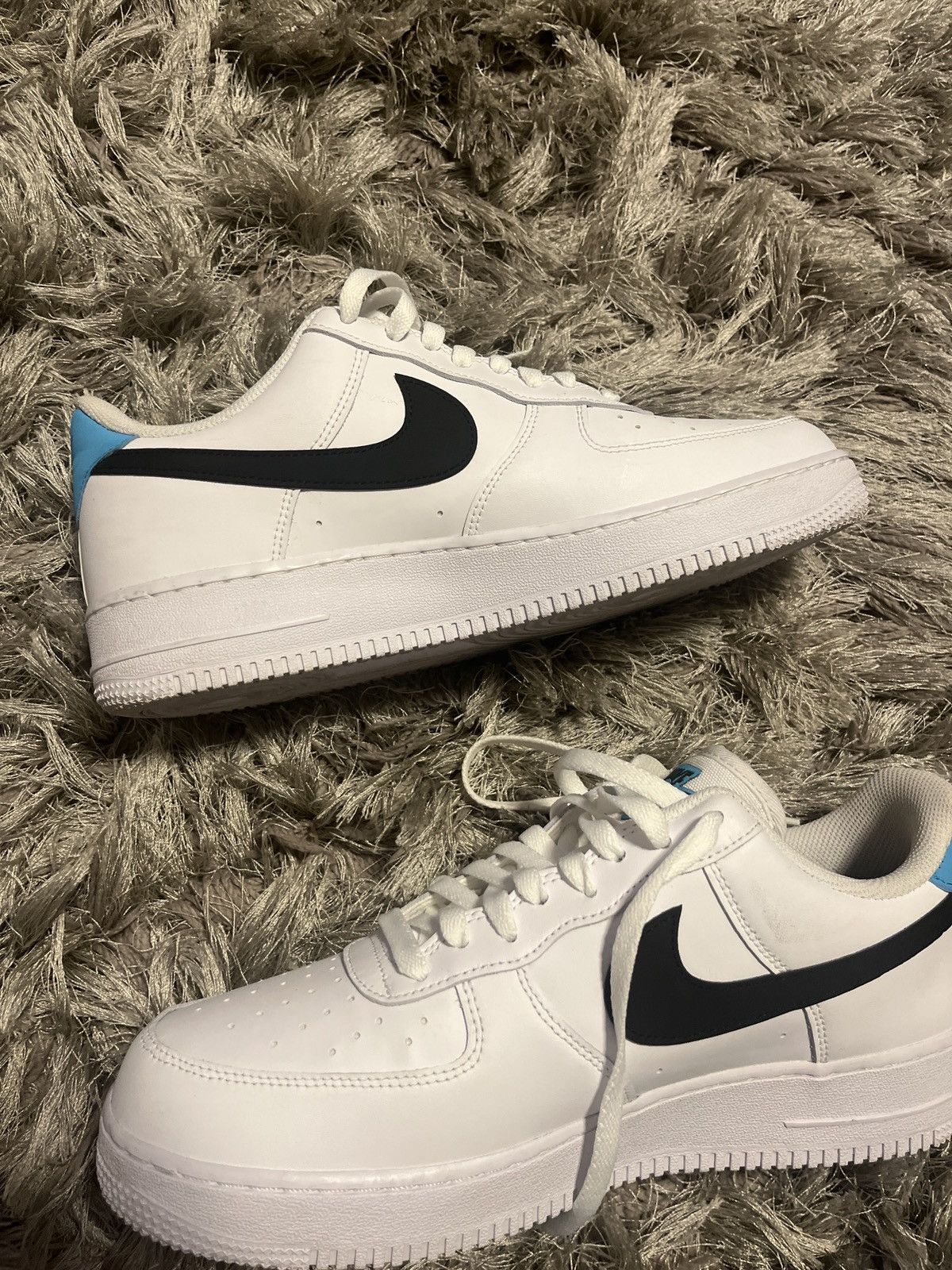 image of Nike Air Force 1 Worldwide Pack Blue Fury Shoes in White, Men's (Size 10)