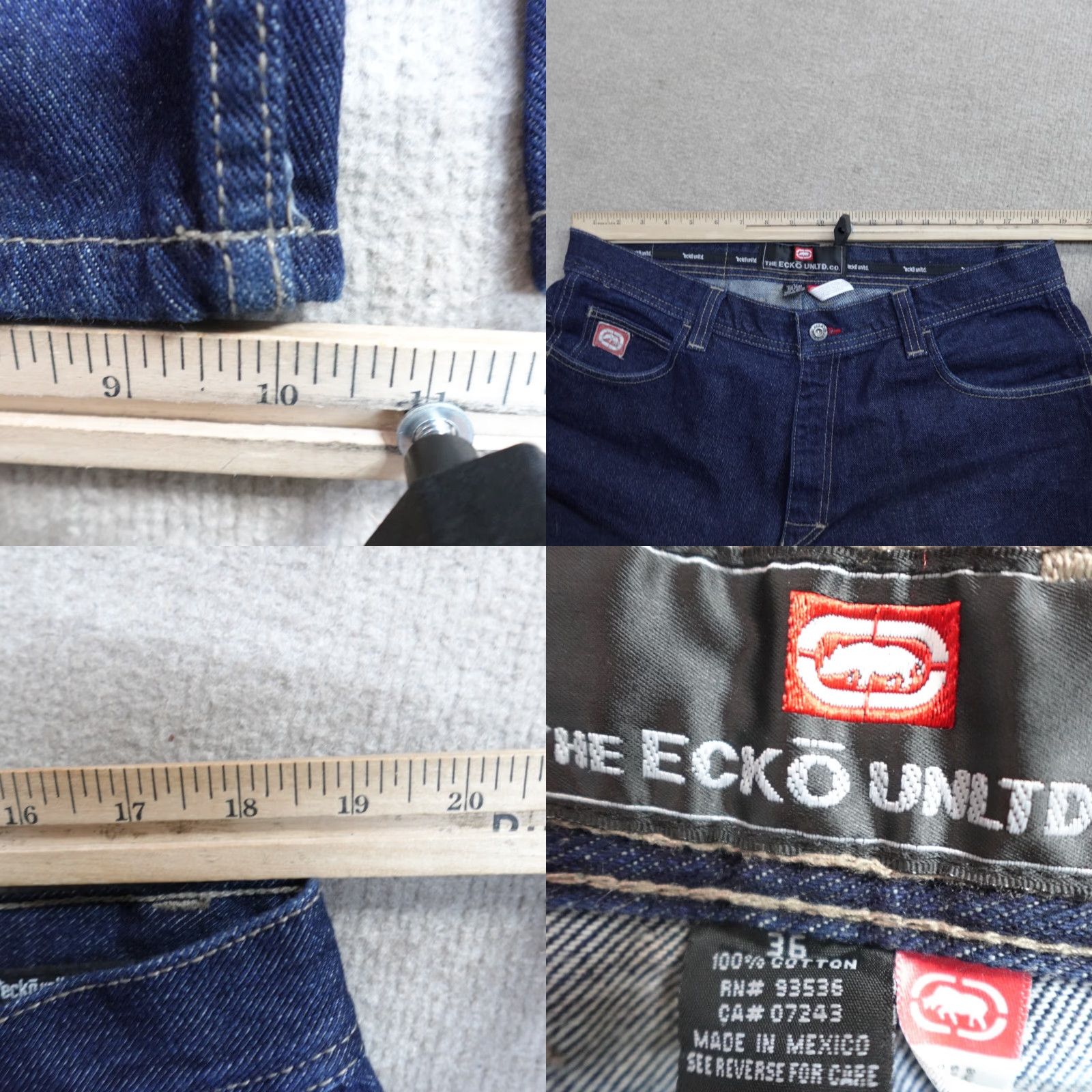 Ecko Unltd. VINTAGE Ecko Jeans 36 x 32 Blue Solid Carpenter Wide-Leg Denim Jeans Men 36 Blue Wide-Leg Cheers? Size US 36 / EU 52 - 8 Thumbnail