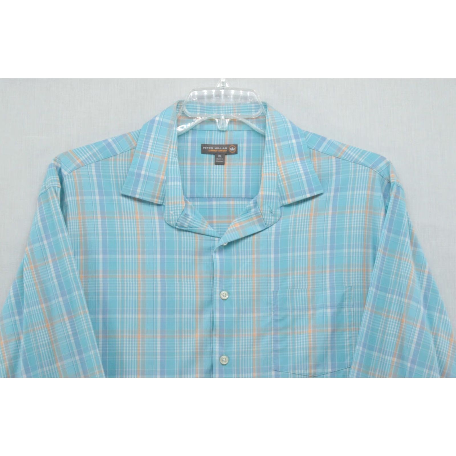 Peter Millar Peter Millar Summer Comfort Shirt Men's XL Performance Stretch Long Sleeve Plaid Blue Size US XL / EU 56 / 4 - 3 Thumbnail
