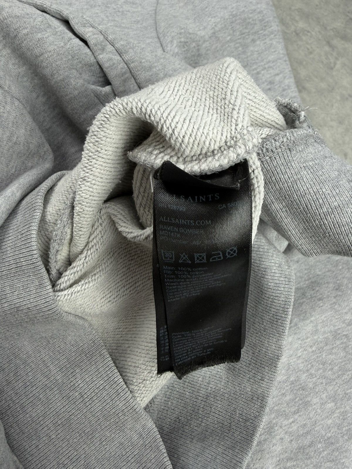 Allsaints AllSaints Raven Bomber Sweatshirt Grey Zip Men XS Size US XS / EU 42 / 0 - 7 Thumbnail