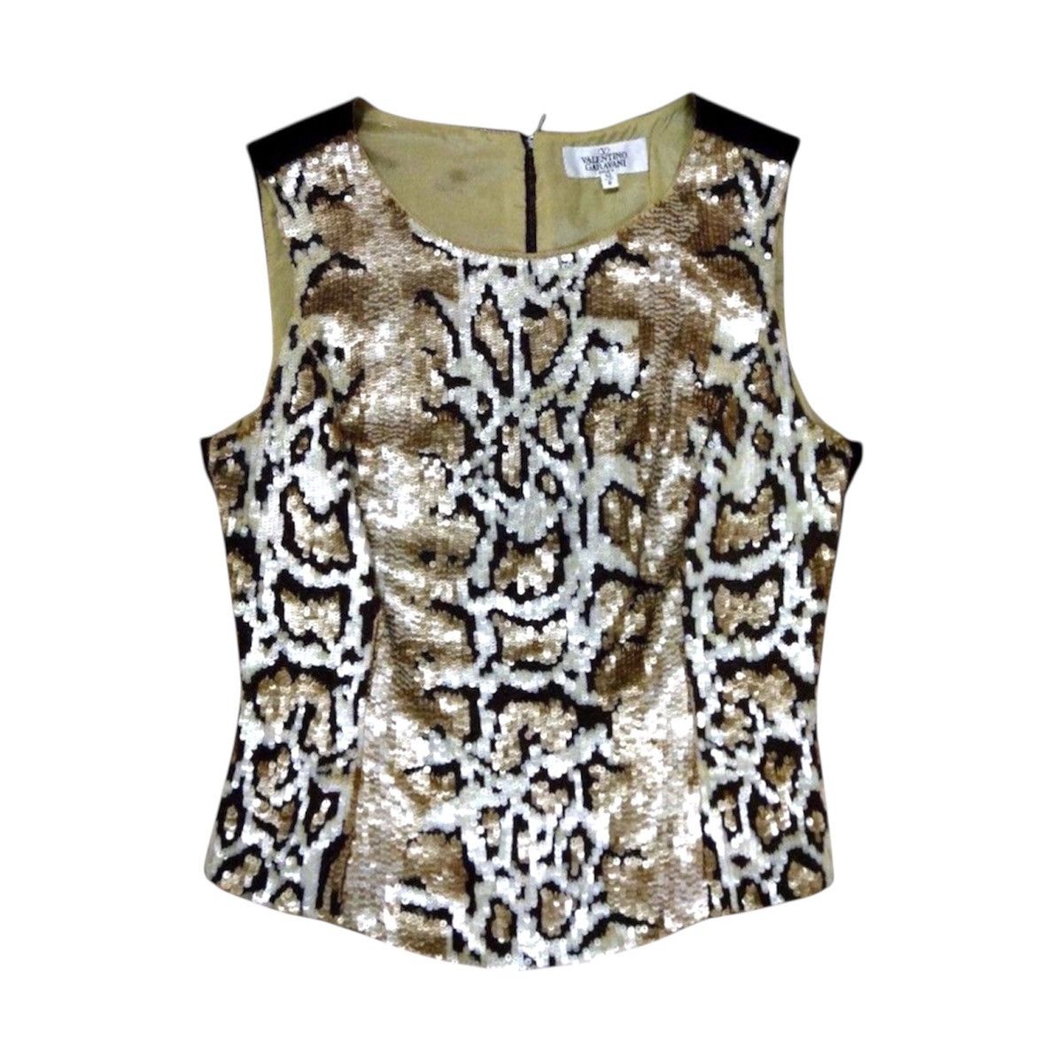 Valentino Garavani Miss V Sequined Leopard Top