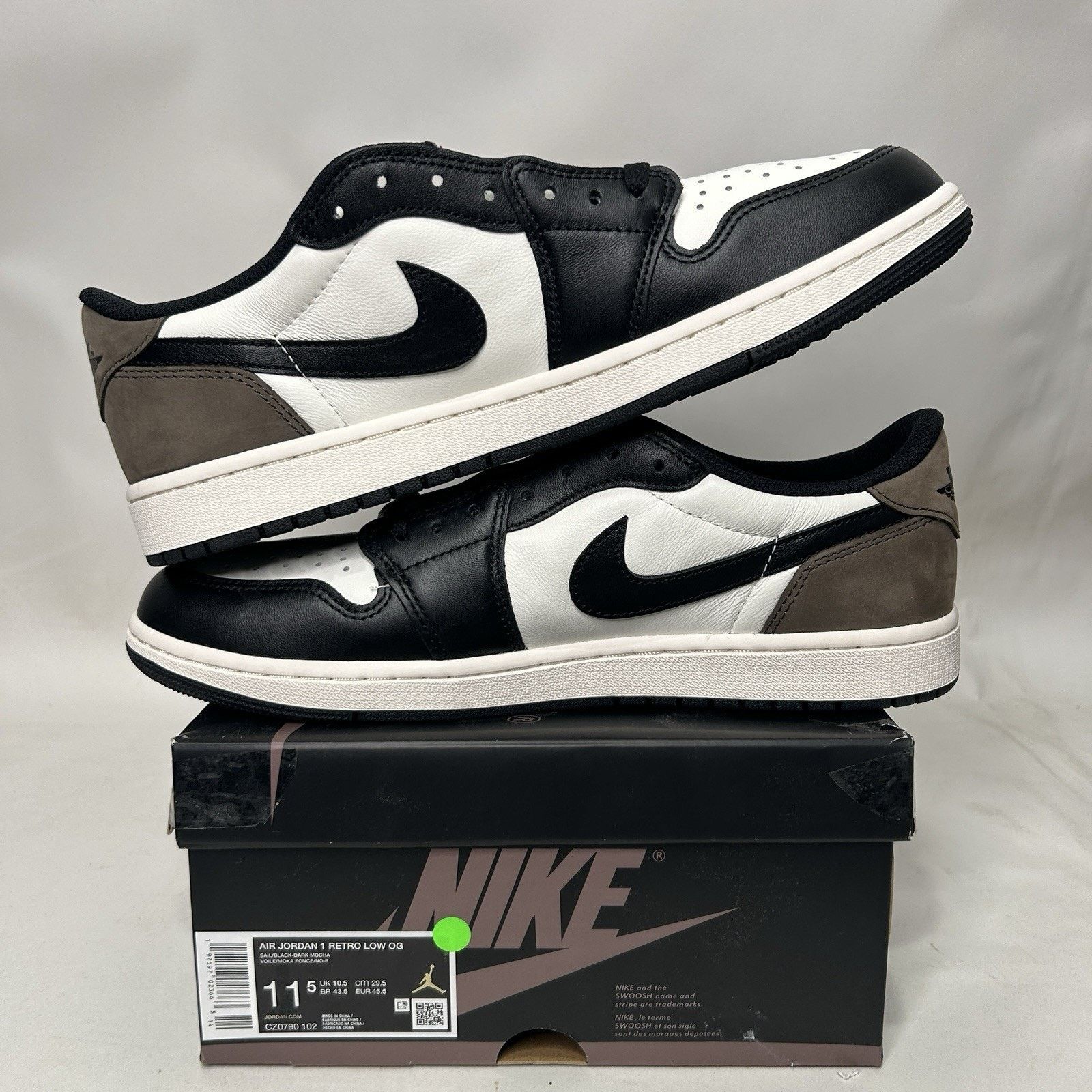 Nike Nike Air Jordan 1 Retro Low OG “Sail Mocha” Size US 11.5 / EU 44-45 - 3 Thumbnail
