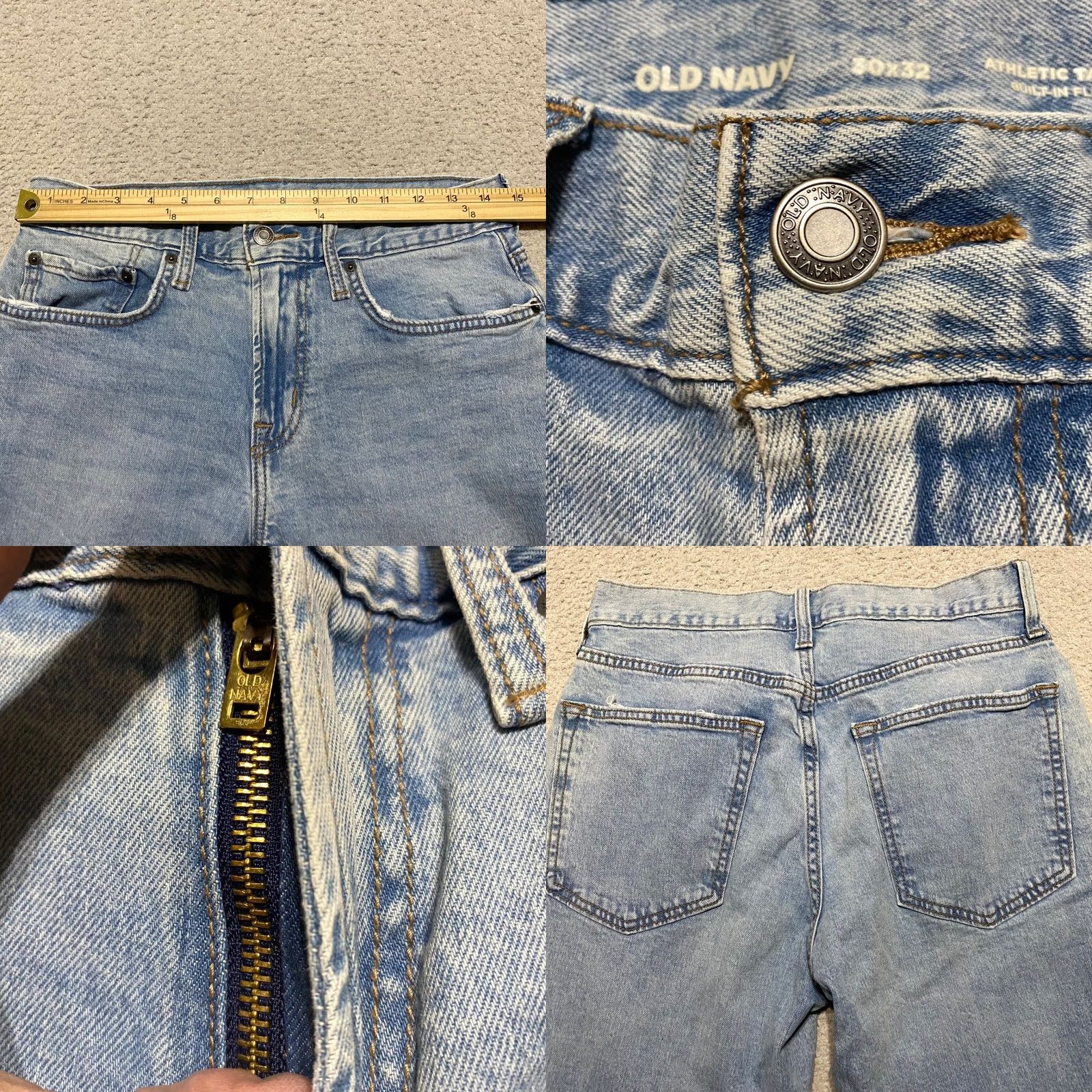 Old Navy Old Navy Jeans Blue Denim Medium Wash 30x32 Regular 5-Pocket Stretch Mid Rise Men's Jeans Size US 30 / EU 46 - 8 Thumbnail