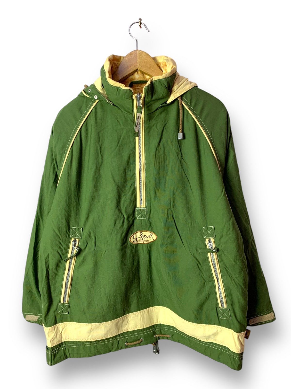 Ellesse × Goldwin × Vintage Steals! Vintage 90s Ellesse Sunflower Halfzipper Parka Size US L / EU 52-54 / 3 - 1 Thumbnail