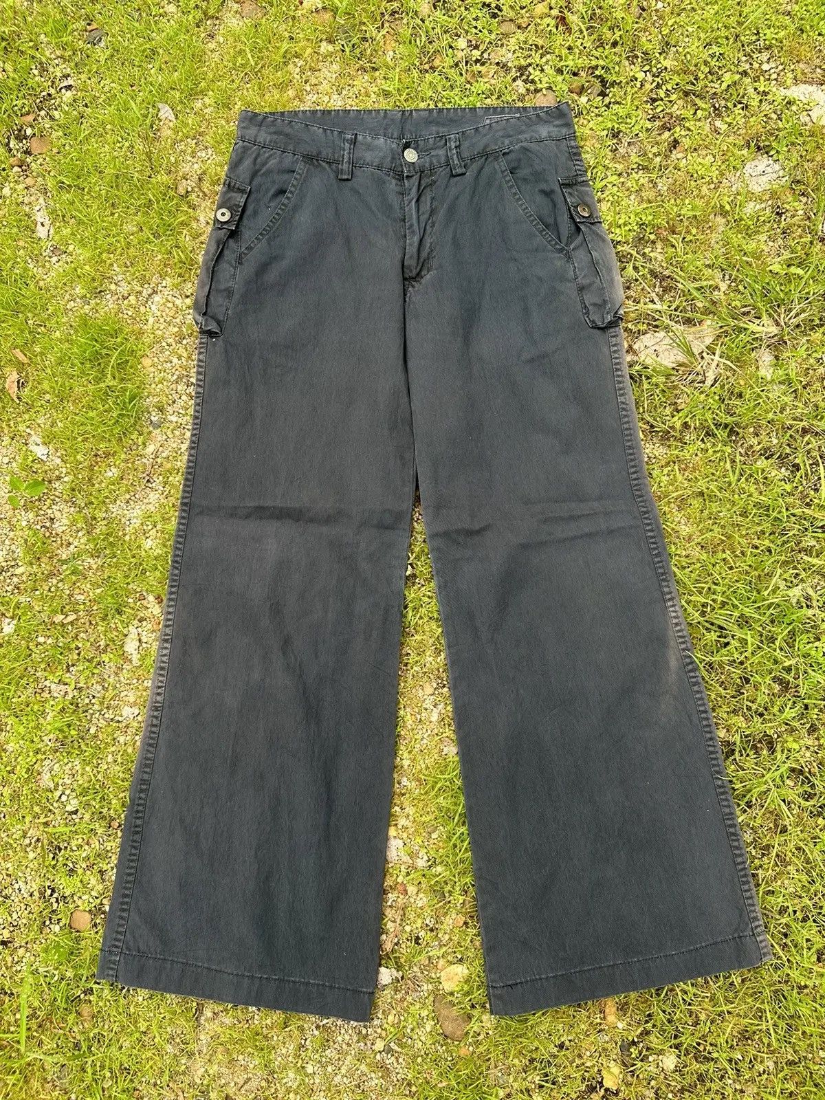 Beauty Beast RNA INC. TROUSERS BAGGY BLACK FADED WIDE LEGS PANTS Size US 29 - 2 Thumbnail