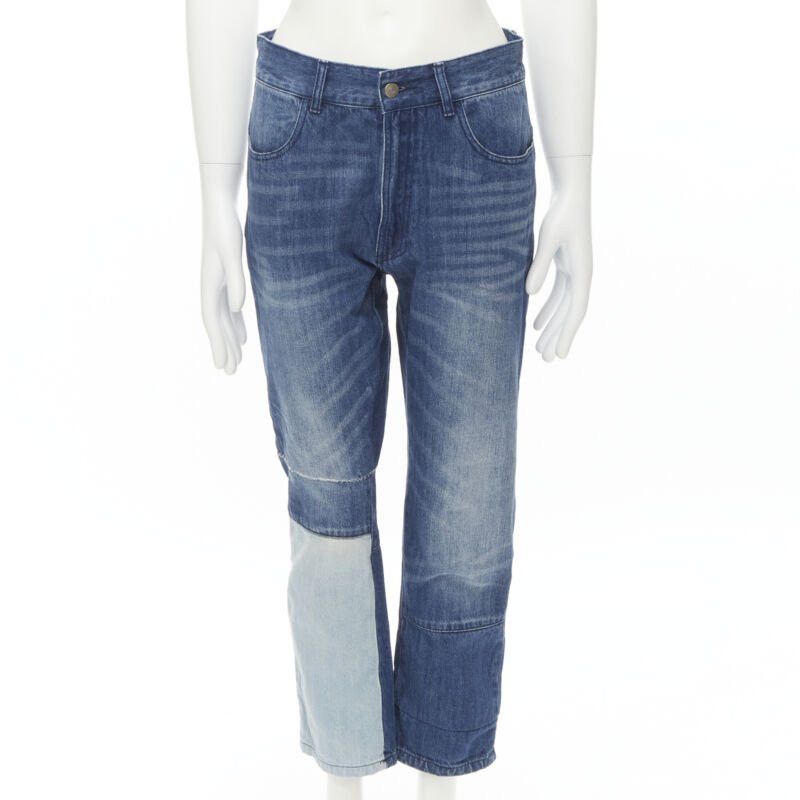 Maison Margiela MAISON MARGEILA 2016 washed blue denim deconstructed patchwork cropped jeans 30" Size US 30 / EU 46 - 1 Thumbnail