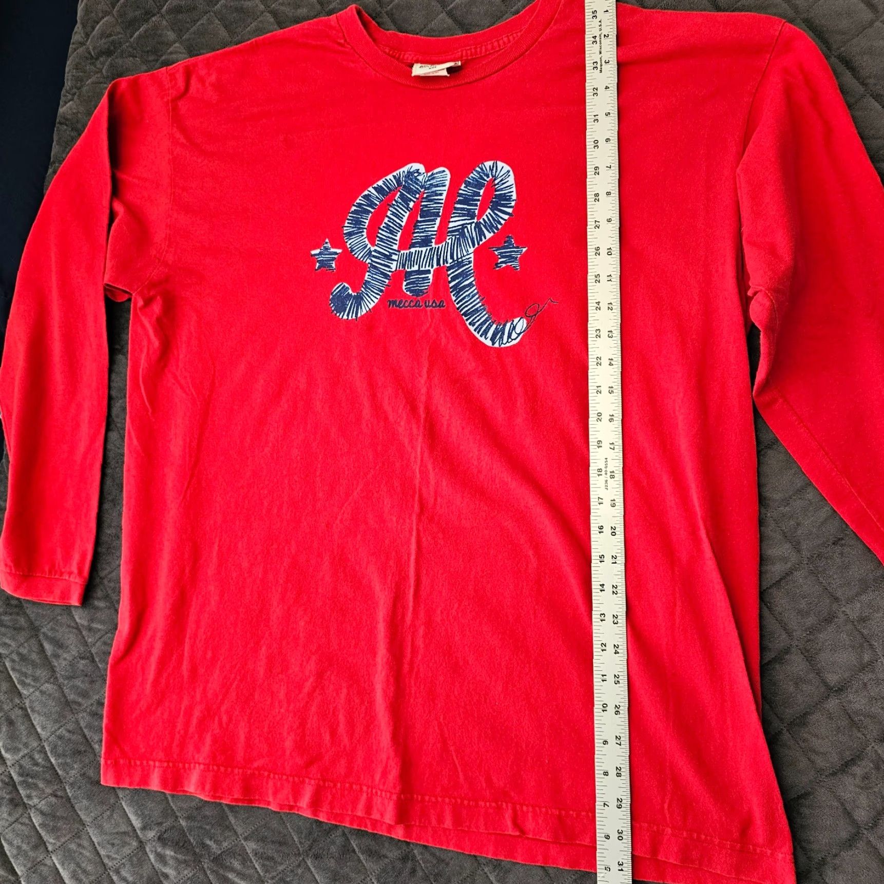 Vintage Vintage Mecca Athletic Shirt 2XL Red Long Sleeve 90's Casual Mens Size US XXL / EU 58 / 5 - 5 Thumbnail