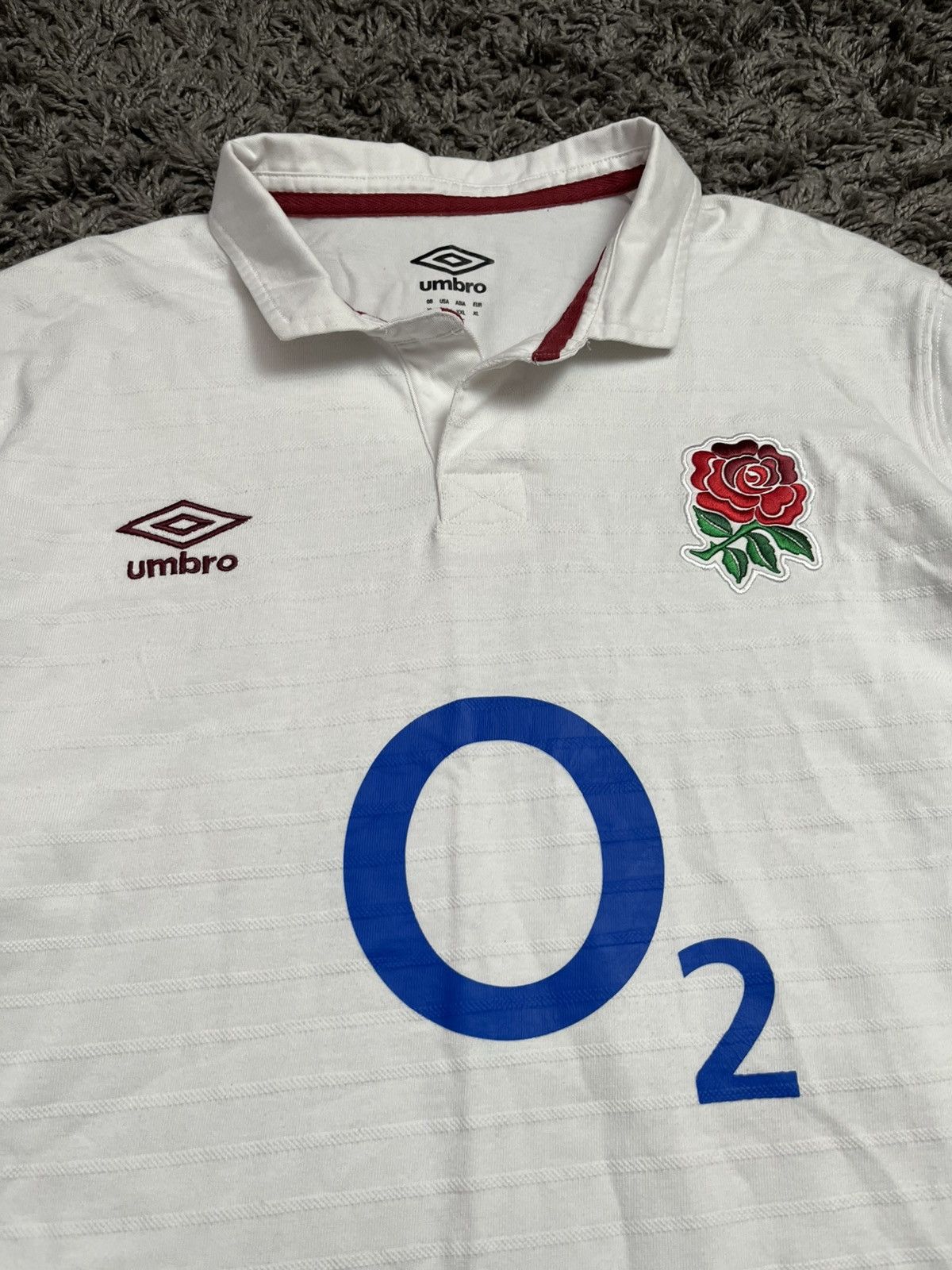 Umbro Vintage Style Umbro England Rugby Polo Shirt White O2 Size US XL / EU 56 / 4 - 3 Thumbnail