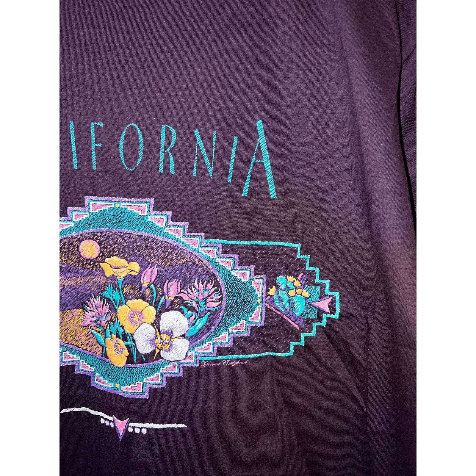 Jerzees Vintage California Nature Shirt Graphic Tee VTG 1990s 90s L Size US L / EU 52-54 / 3 - 4 Thumbnail