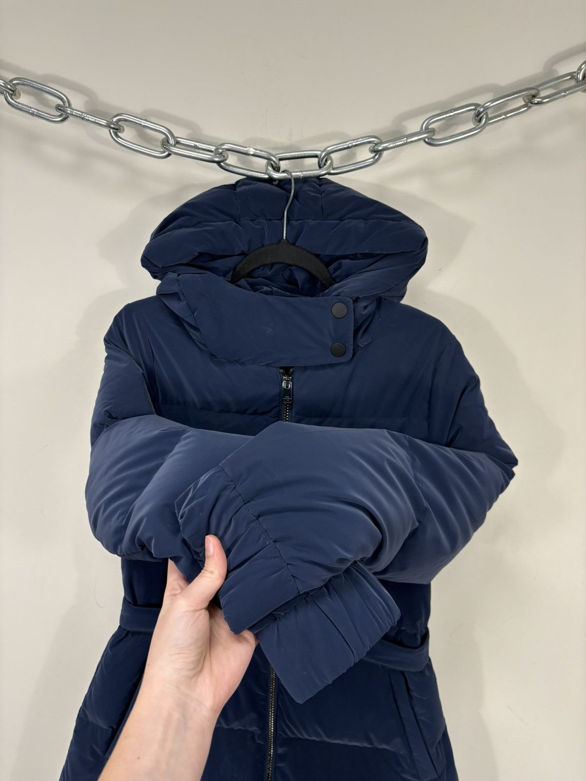 Cop Copine Cop Copine Women’s NWT Poutou Blue Hooded Down Puffer Jacket Size M / US 6-8 / IT 42-44 - 11 Thumbnail