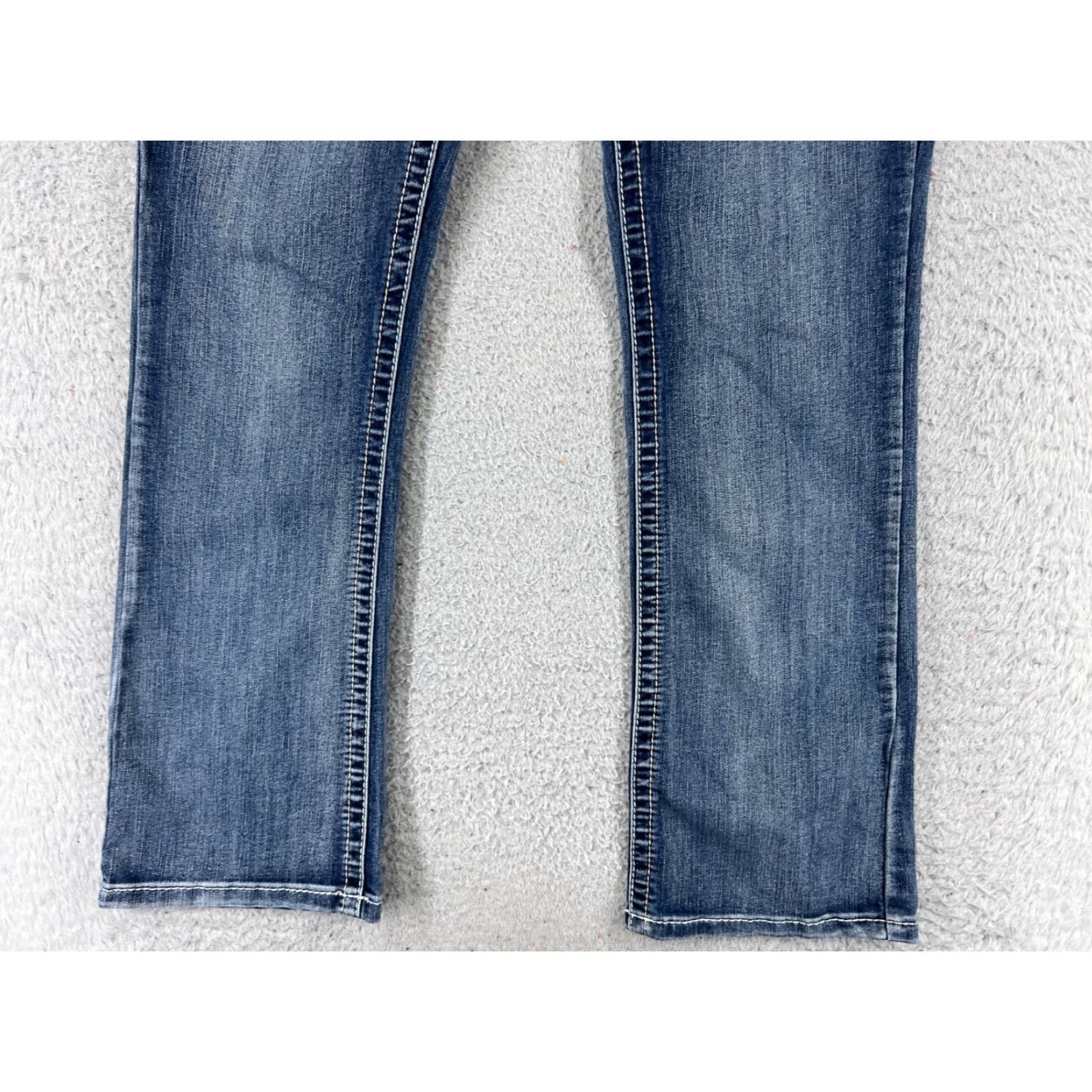 Vintage Maurines Women's Bootcut Jeans Size 9 Low Rise Blue Denim Western Embroidered, Stretch Size 30" / US 8 / IT 44 - 2 Thumbnail