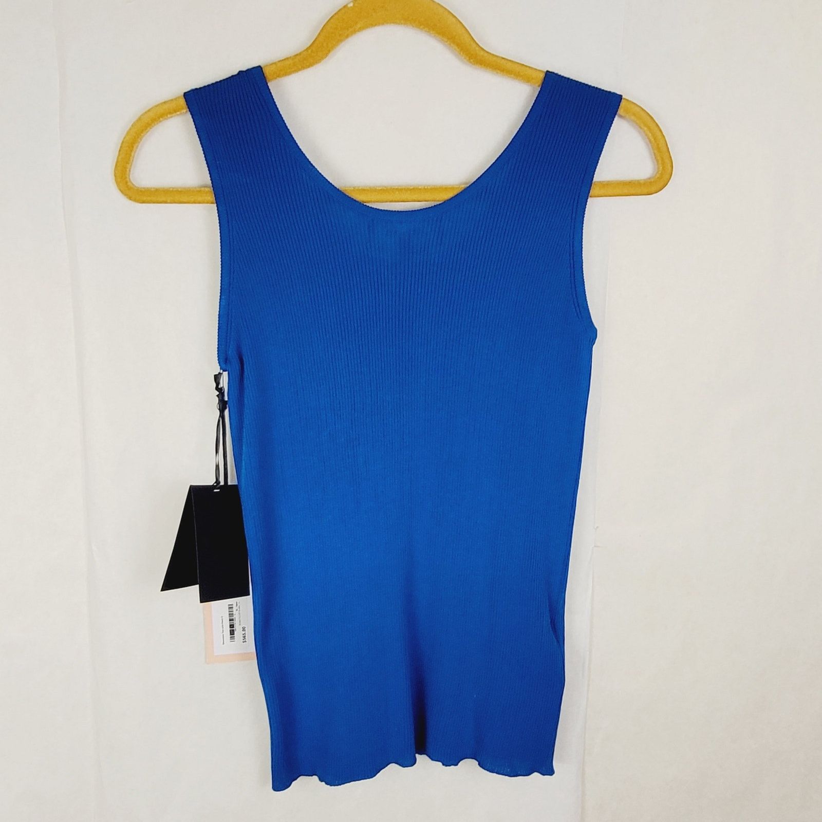 Rochas NWT Rochas Paris Blue Ribbed Logo Tank Top Size XL Designer Size XL / US 12-14 / IT 48-50 - 2 Thumbnail