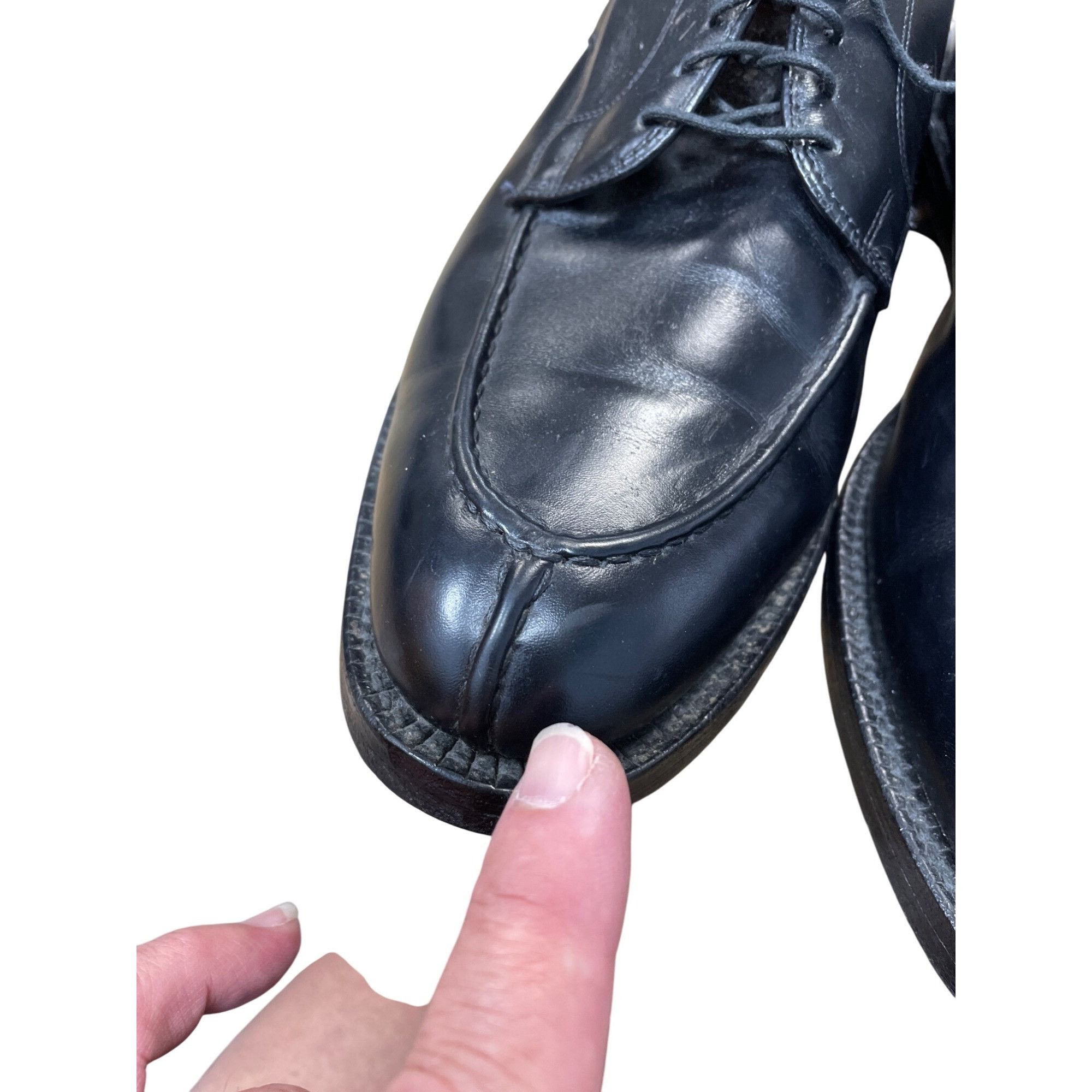 Allen Edmonds Allen Edmonds Bradley Mens Black Leather Split Toe Derby Sho Size US 12 / EU 45 - 15 Thumbnail