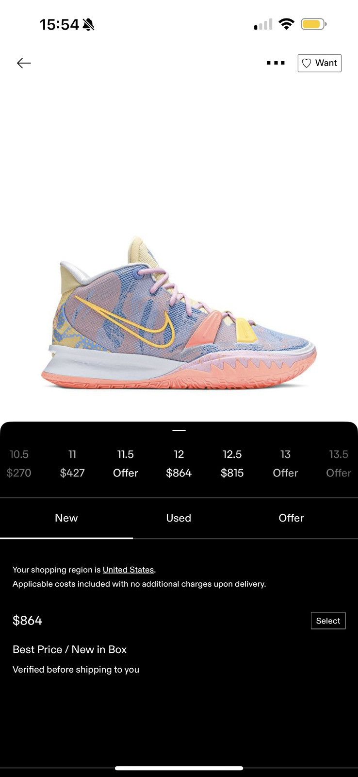 Nike Nike Kyrie 7 Expressions Authentic Size 12 Excellent Size US 12 / EU 45 - 6 Thumbnail