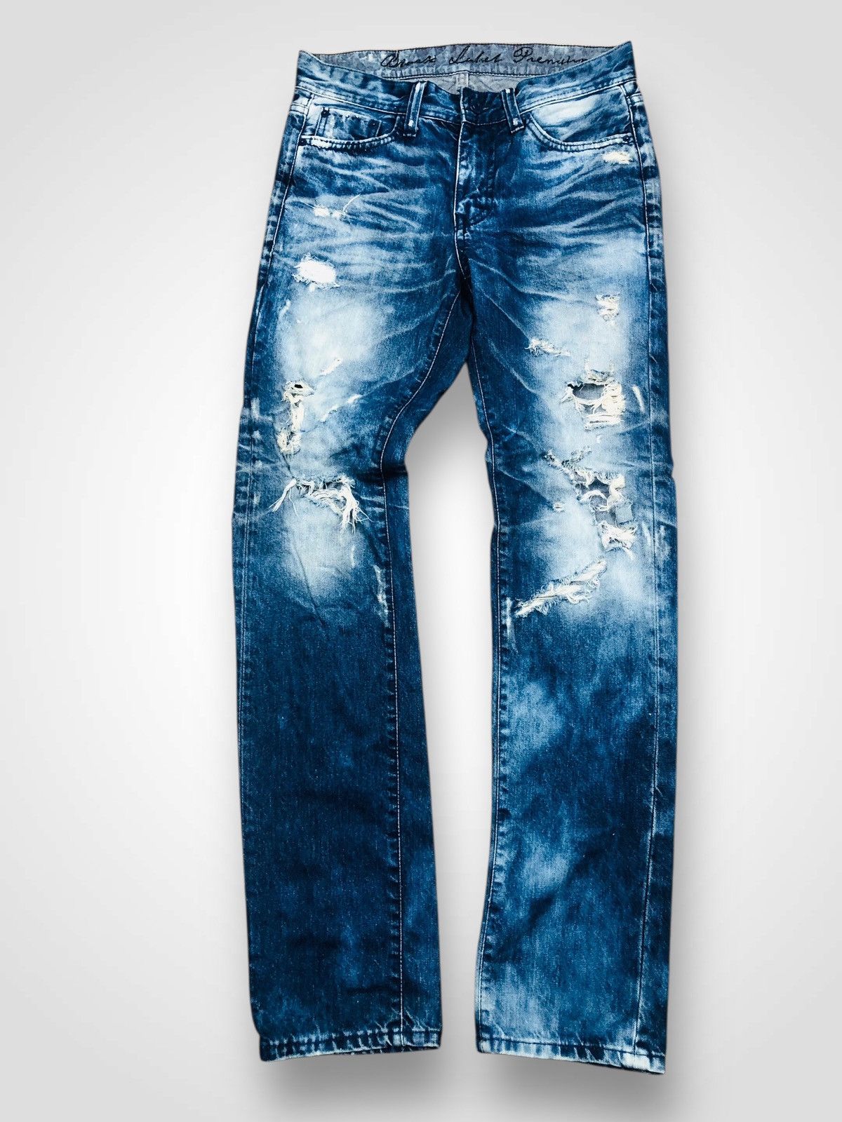 Black Label A.V.H. Company BLACK LABEL Distressed Jeans (38) Size US 31 - 1 Thumbnail