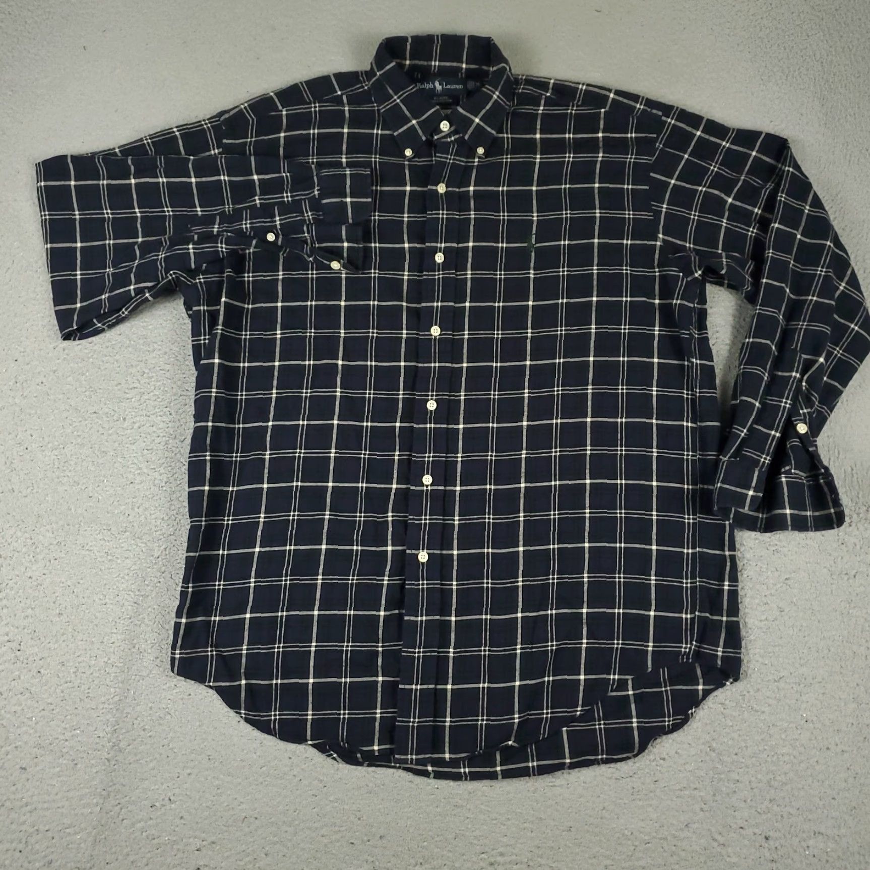 Ralph Lauren Ralph Lauren Shirt Mens Medium Blue Plaid Pony Button Up Long Sleeve Size US M / EU 48-50 / 2 - 3 Thumbnail