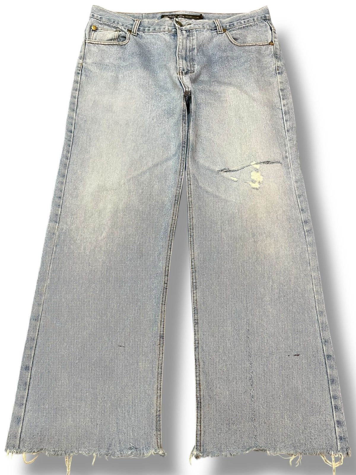 4GSELLER × Beauty Beast Vintage Alpasol Baggy Distressed Hairy Leg Denim Size US 36 / EU 52 - 1 Thumbnail