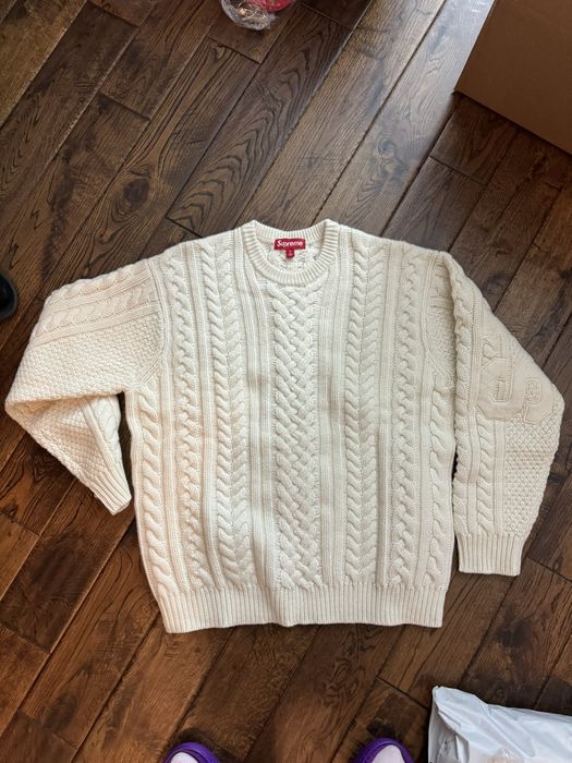 Supreme Cable Knit Appliqué Sweater | Grailed