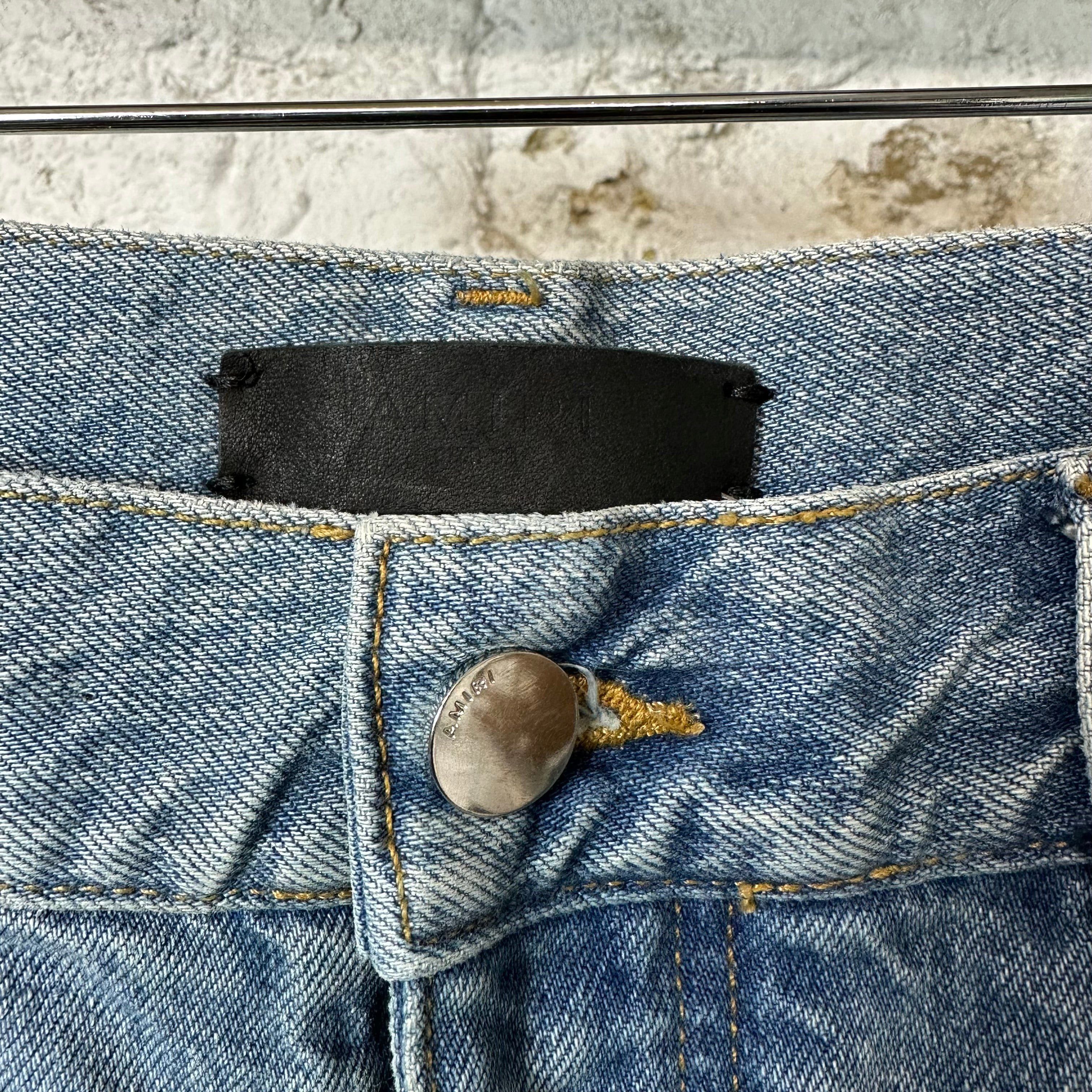 Amiri Amiri Knee Rip Shotgun Baggy Blue Denim Jeans Sz 32 Size US 32 / EU 48 - 3 Thumbnail
