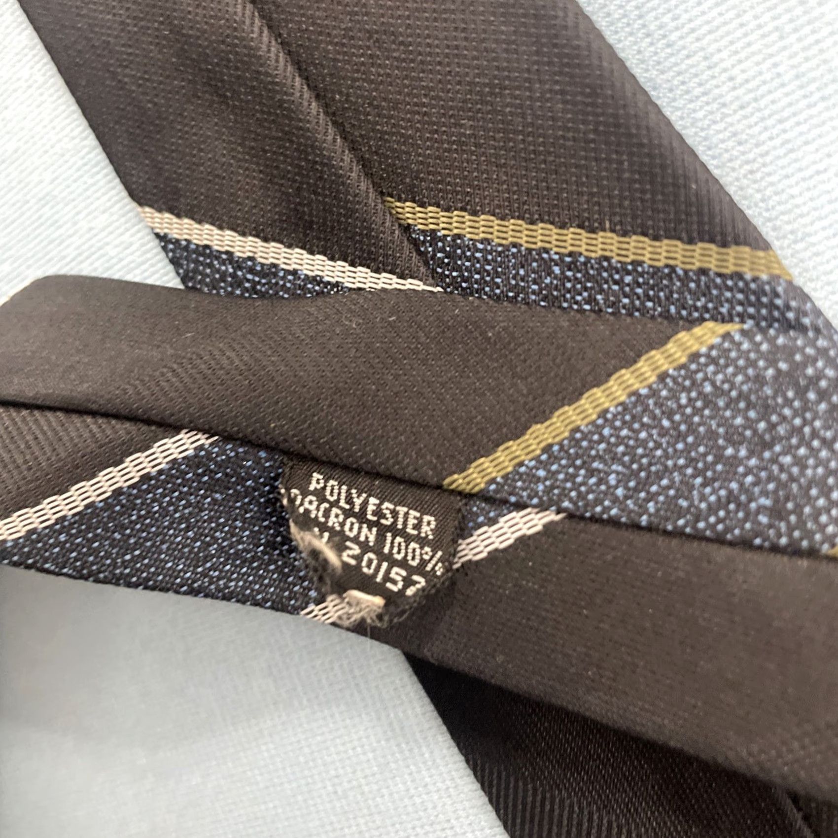 Vintage VINTAGE Regimental NeckTie Repp Tie Multi Stripe Black Blue Yellow 52" Slim Necktie 2.5" Wide Mens Tie Size ONE SIZE - 7 Thumbnail