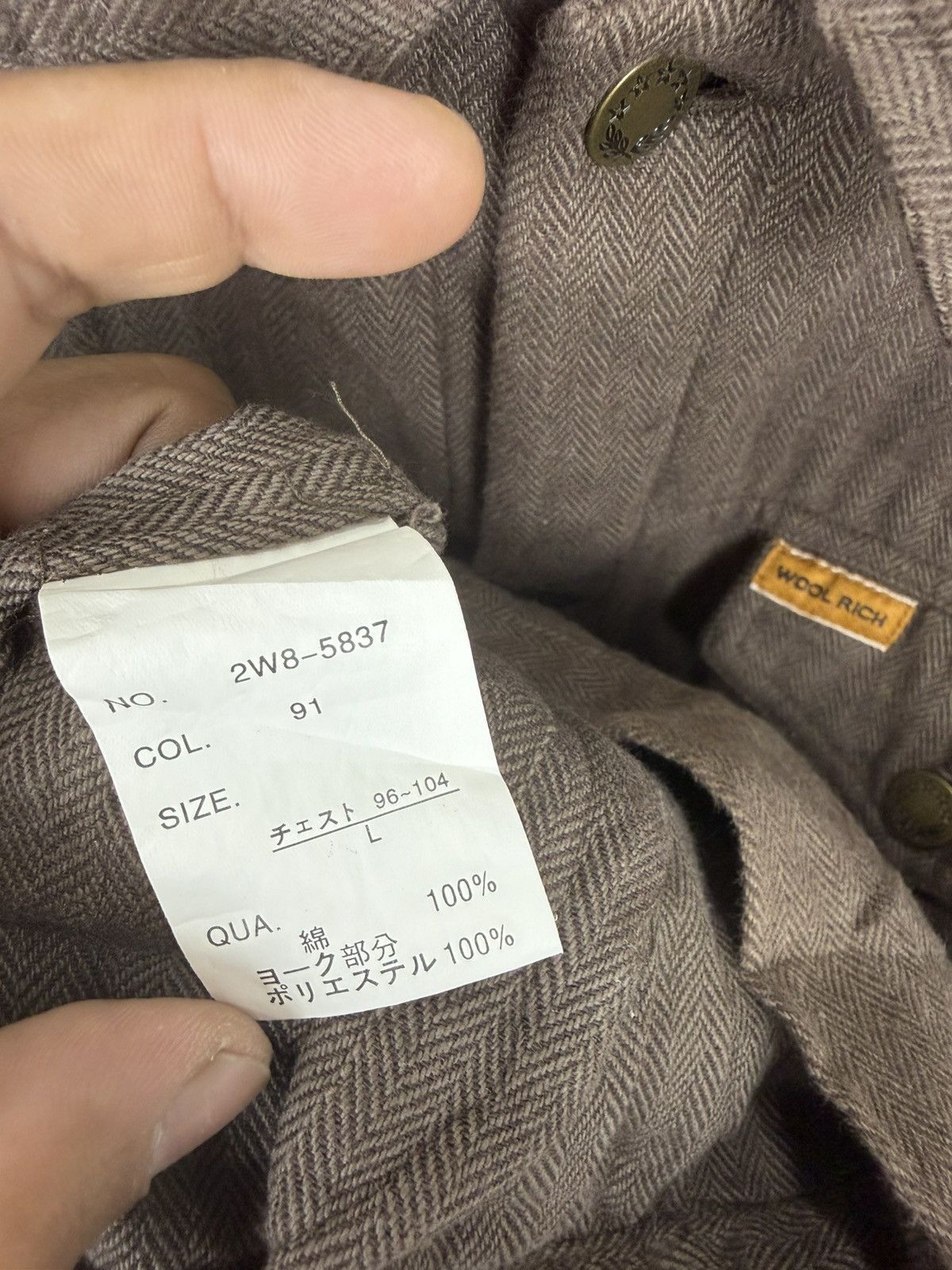 Woolrich Woolen Mills VINTAGE Woolrich Herringbone Sherpa-Lined Trucker Jacket Size US L / EU 52-54 / 3 - 12 Thumbnail