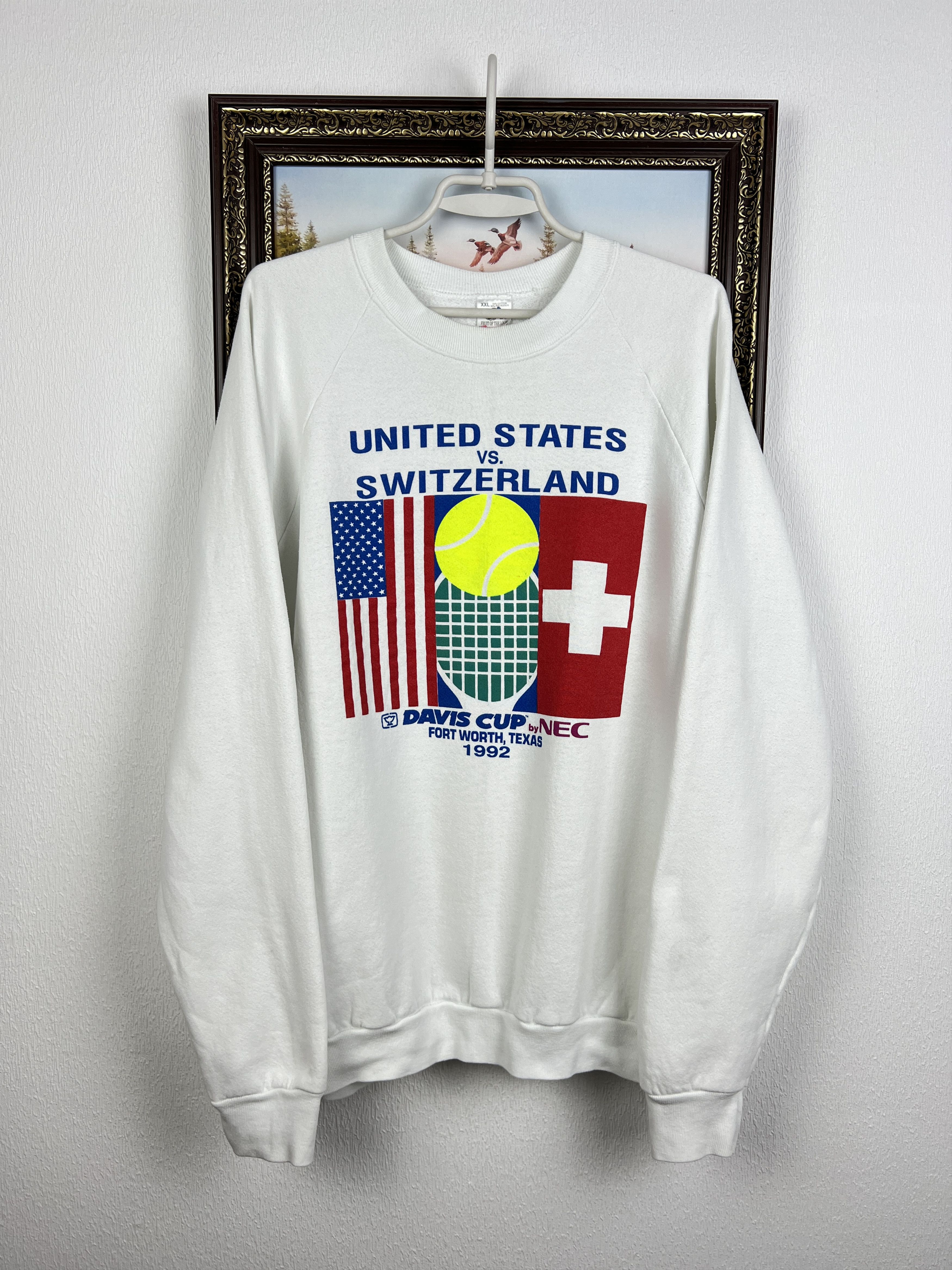Vintage Davis Cup USA Switzerland Tennis Sweatshirt Rare Crewneck Size US XXL / EU 58 / 5 - 1 Thumbnail