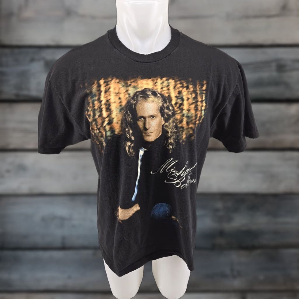 Hanes VINTAGE Hanes T-Shirt Michael Bolton 1994 World Tour 90s Shirt XL Black Short Sleeve Mens Size US XL / EU 56 / 4 - 1 Thumbnail